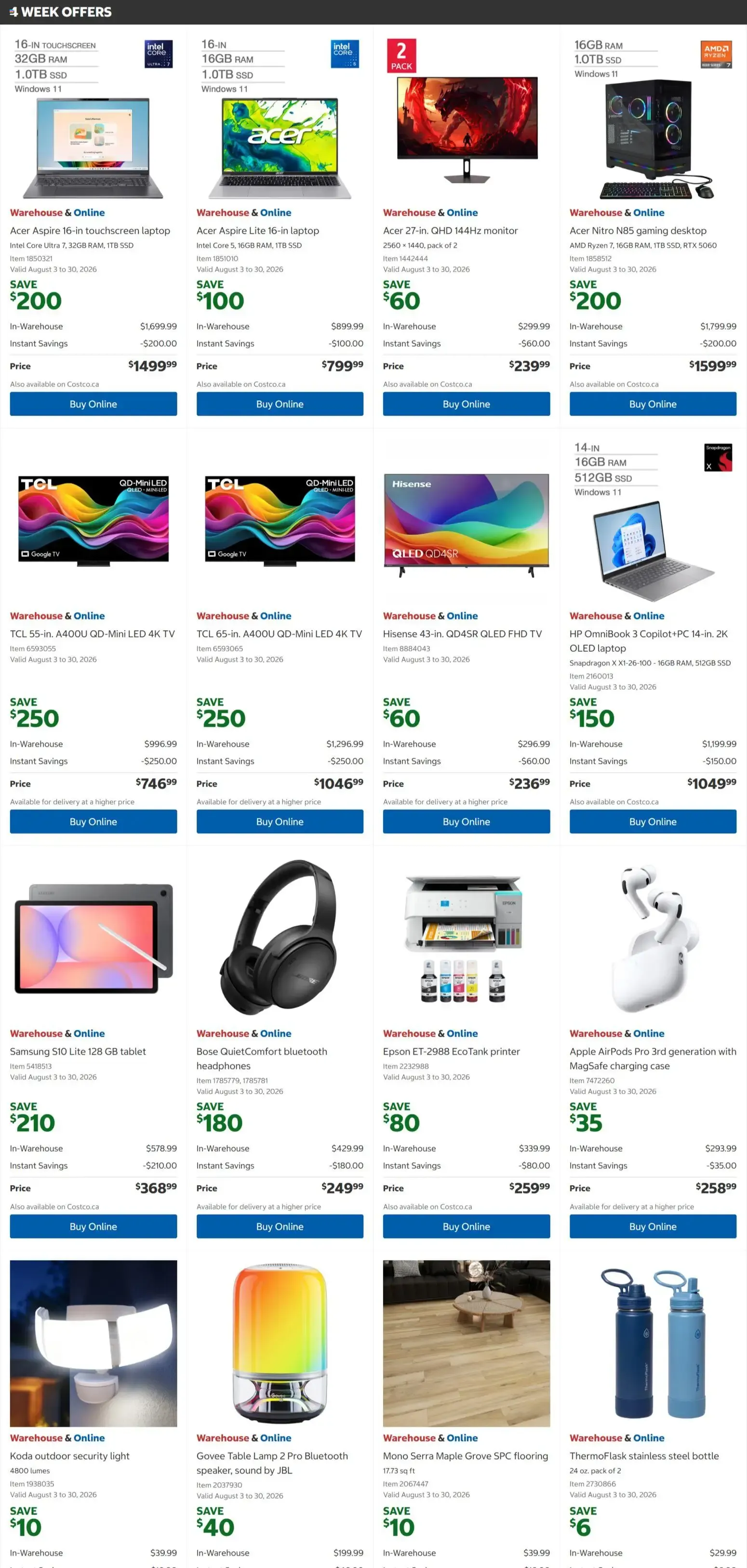 Costco weekly flyer from Aug 17, 2026 > weekly specials & deals from August 17 to August 30 2026 - flyer page 2