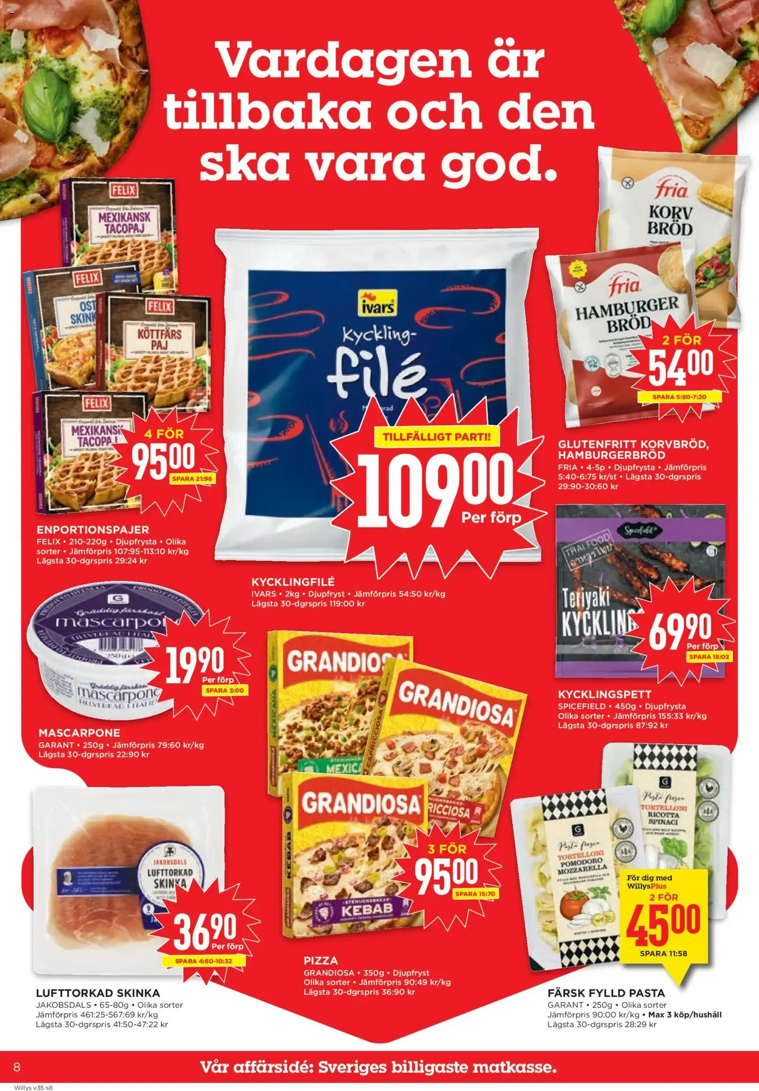 Willy:s - Fyll på vardagen! från 24 augusti till 30 augusti 2026 - Reklamblad sidor 8