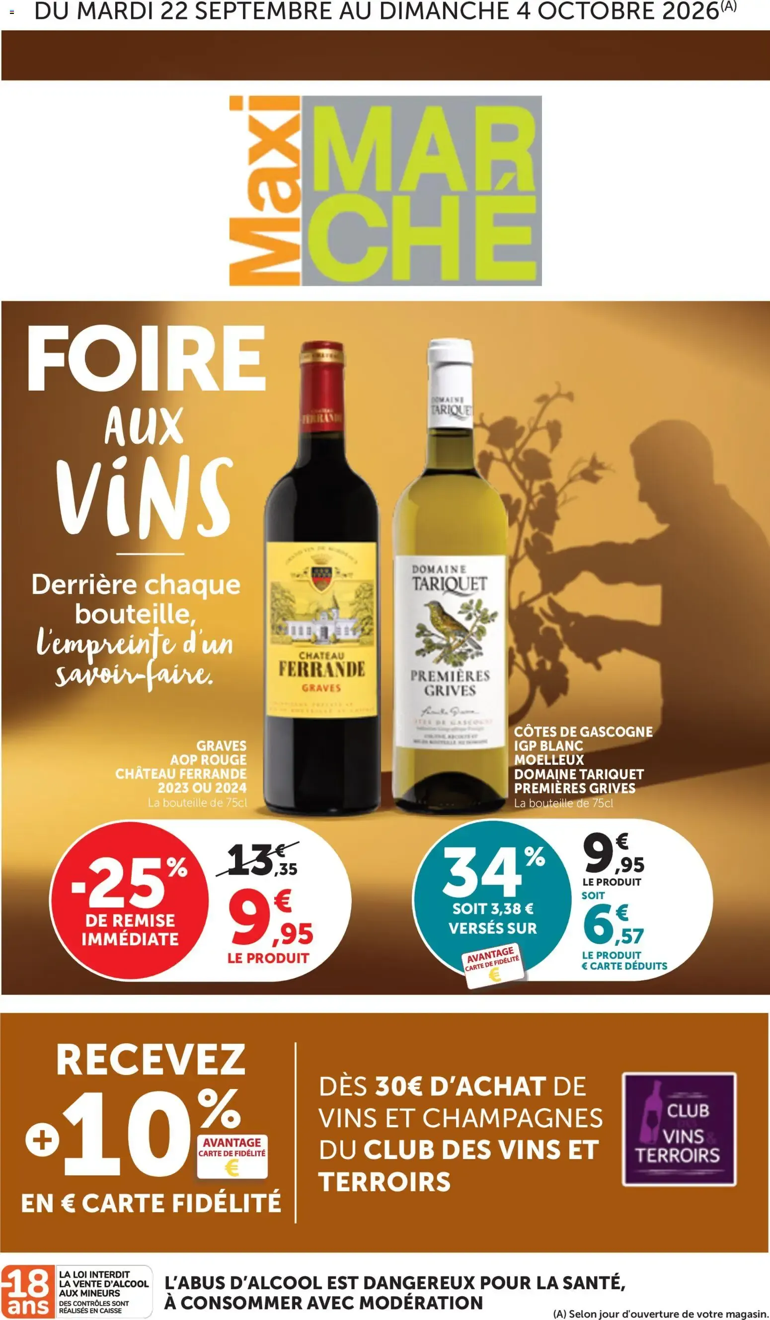 Maxi Marché - Foire aux Vins du 22 septembre au 4 octobre 2026 - Catalogue page 1