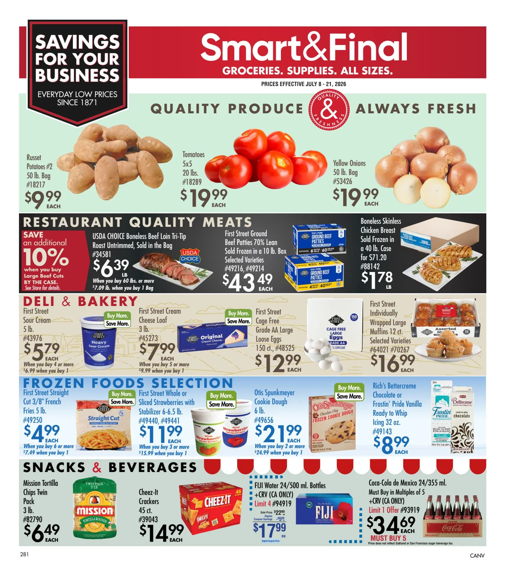 Weekly ad Smart&Final Groceries. Supplies. All Sizes. from July 8 to July 21 2026 - Page 1