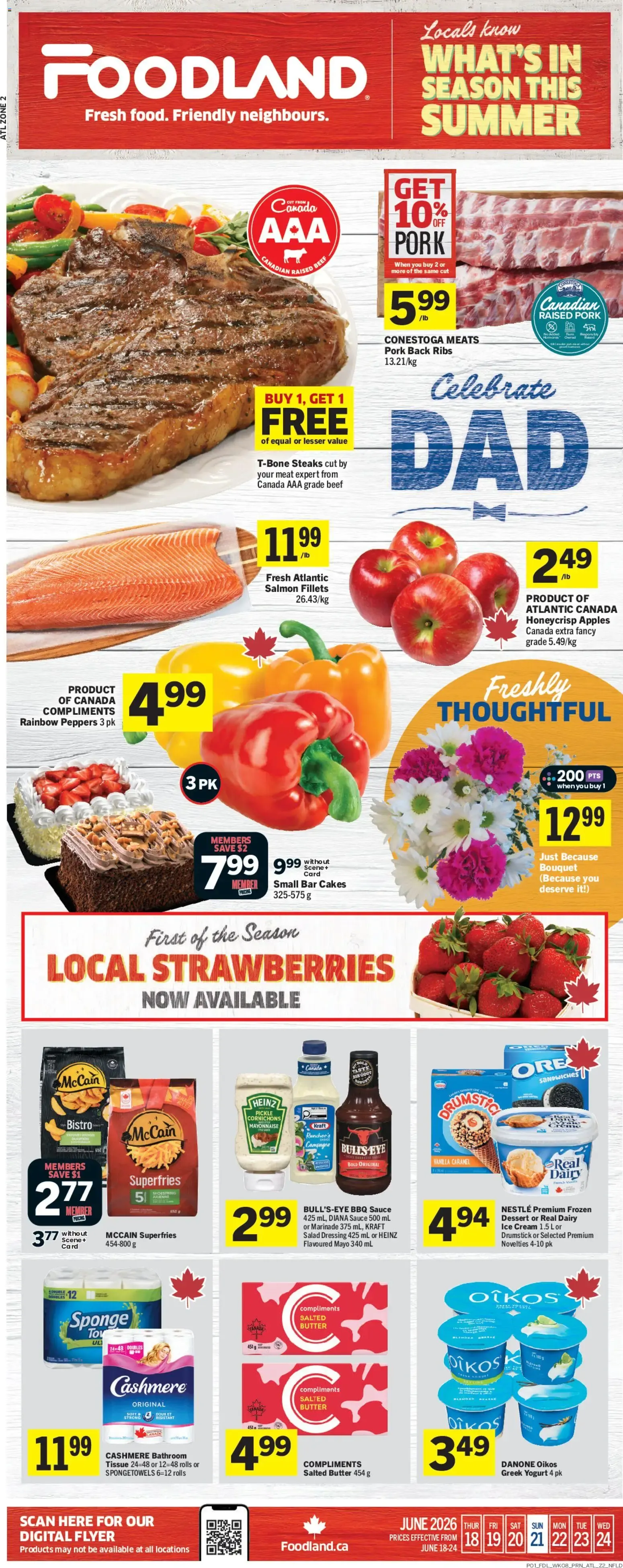 Foodland weekly flyer / circulaire from Jun 18, 2026 > weekly specials & deals from June 18 to June 24 2026 - flyer page 1