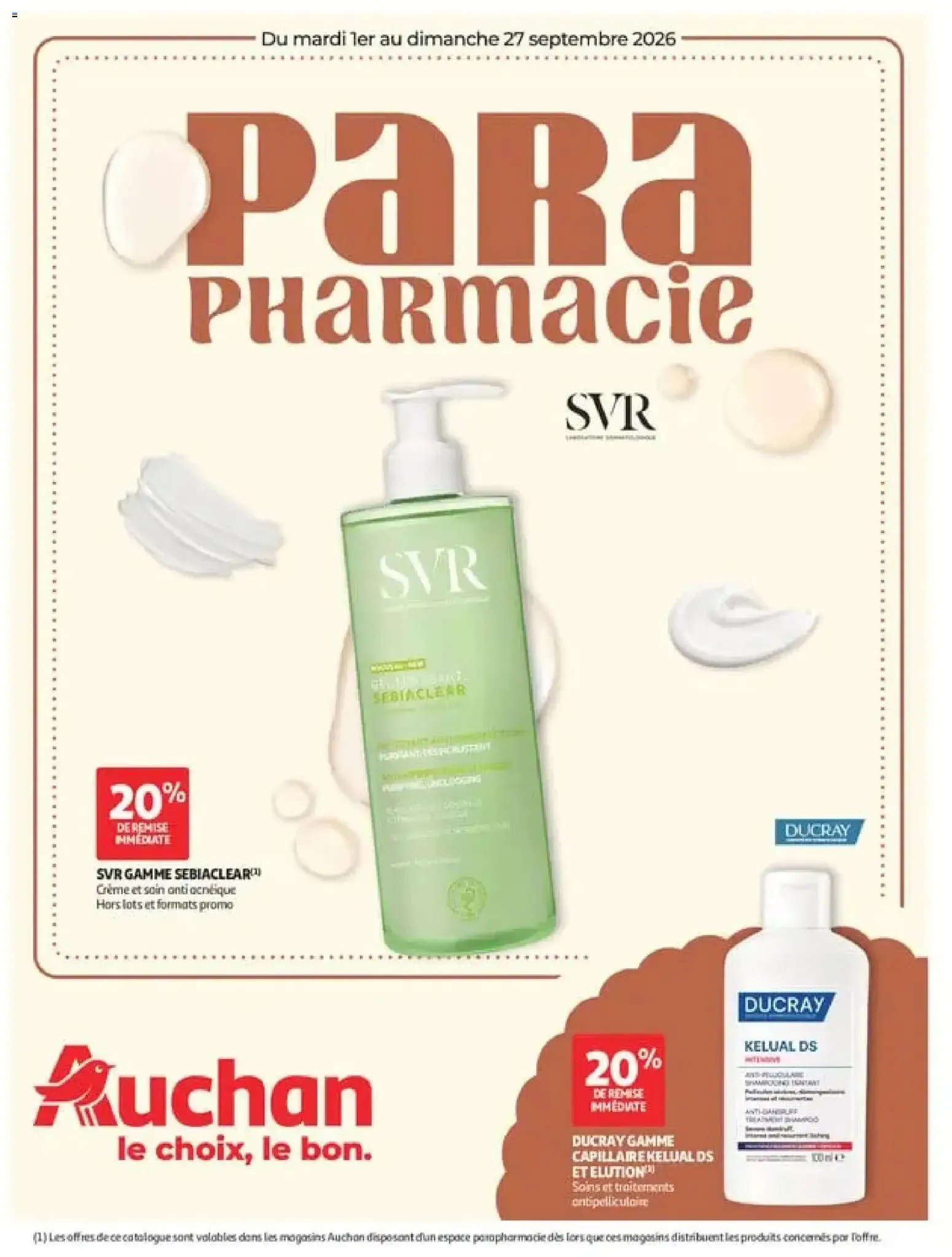 Auchan Parapharmacie, beauté à partir du 01/09/2026 - promo en ligne du 1 septembre au 27 septembre 2026 - Catalogue page 1