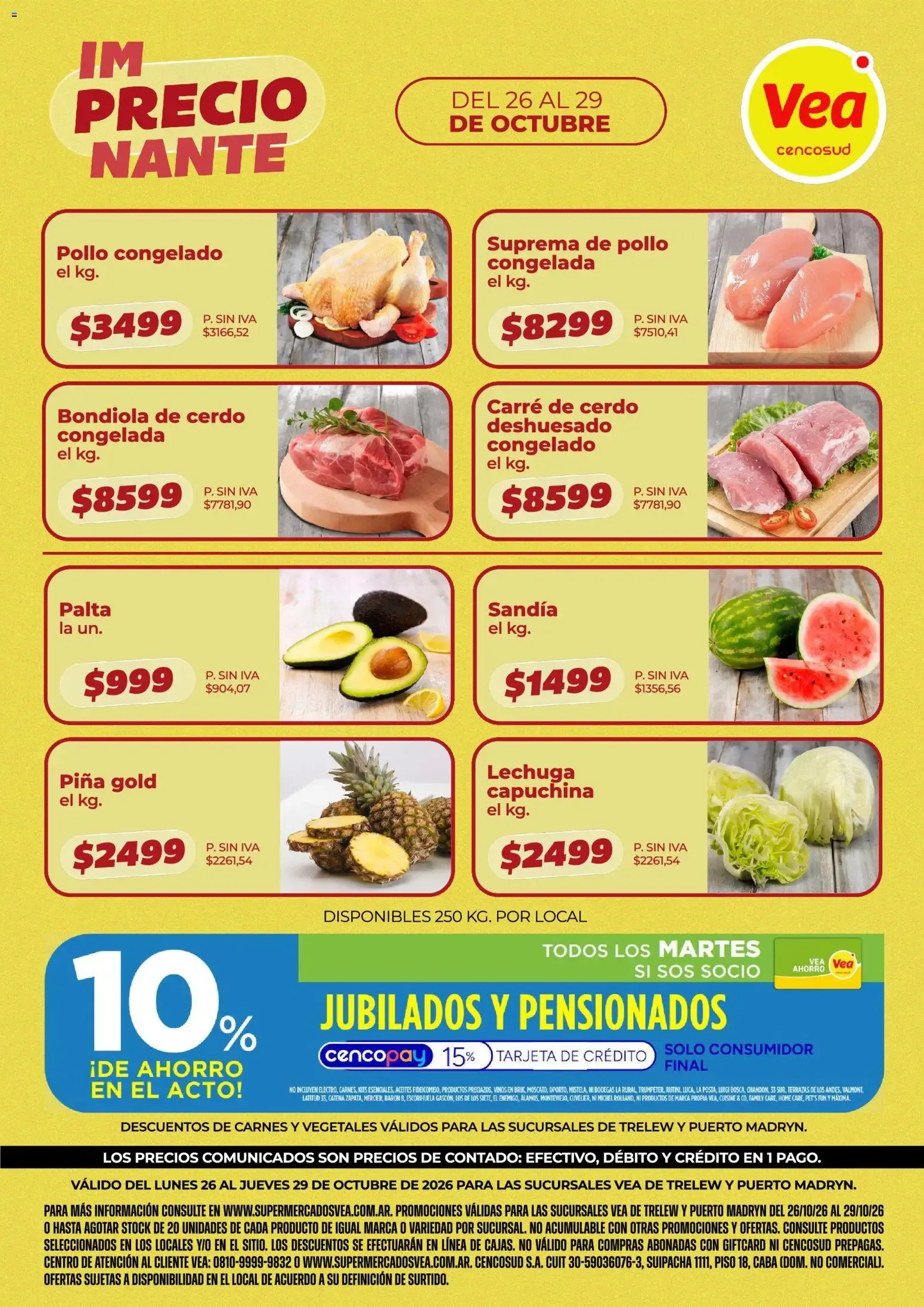 Ofertas de Vea - Volante semanal Chubut del 26/10/2026 - 29/10/2026 26 de octubre al 29 de octubre 2026 - Página 1 del catálogo