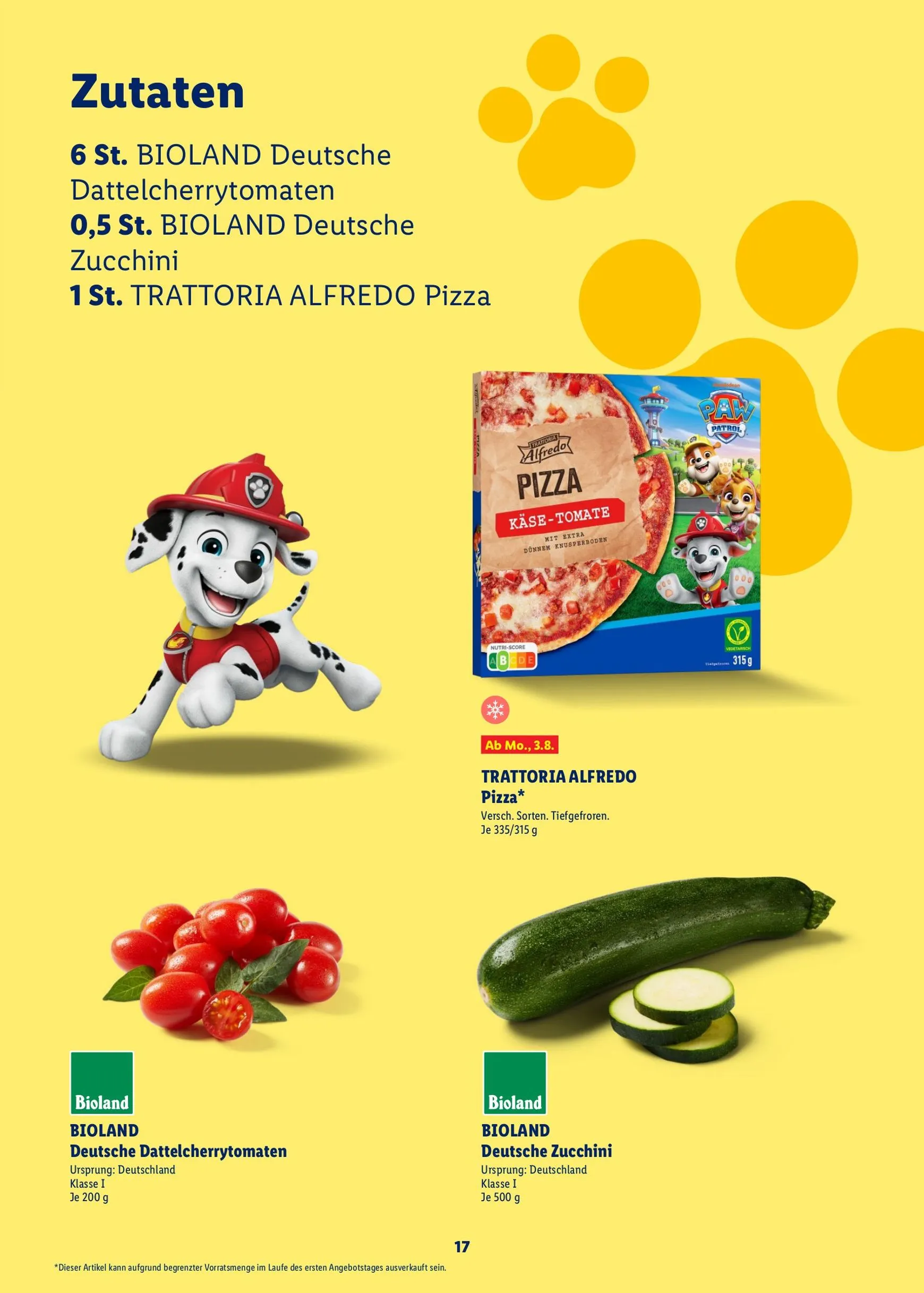 PAW Patrol Rezeptheft von 20. Juli bis 23. August 2026 - Prospekt seite 17