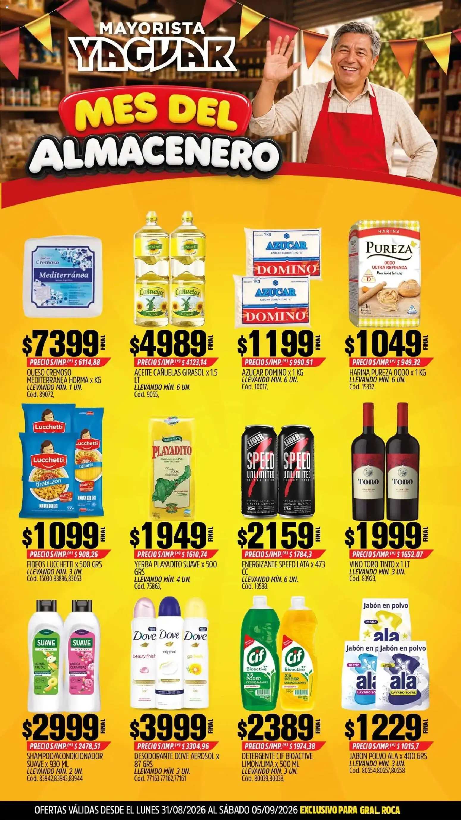 Ofertas de Mayorista Yaguar - Mes del Almacenero 31 de agosto al 5 de septiembre 2026 - Página 1 del catálogo