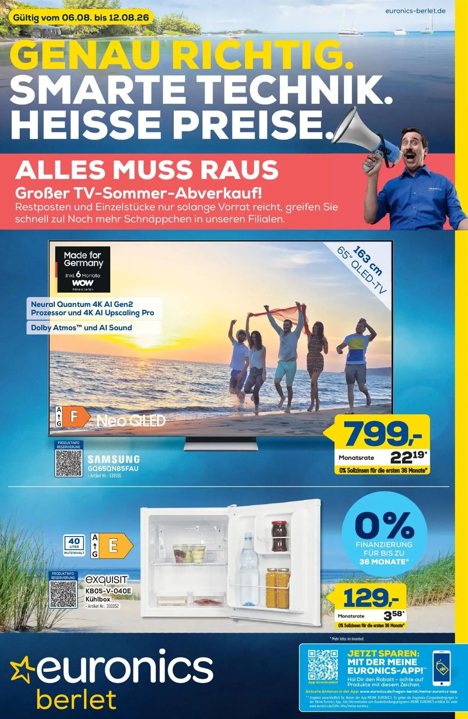 Euronics Prospekt Berlet (ab 06.08.2026) zum Blättern von 6. August bis 12. August 2026 - Prospekt seite 1