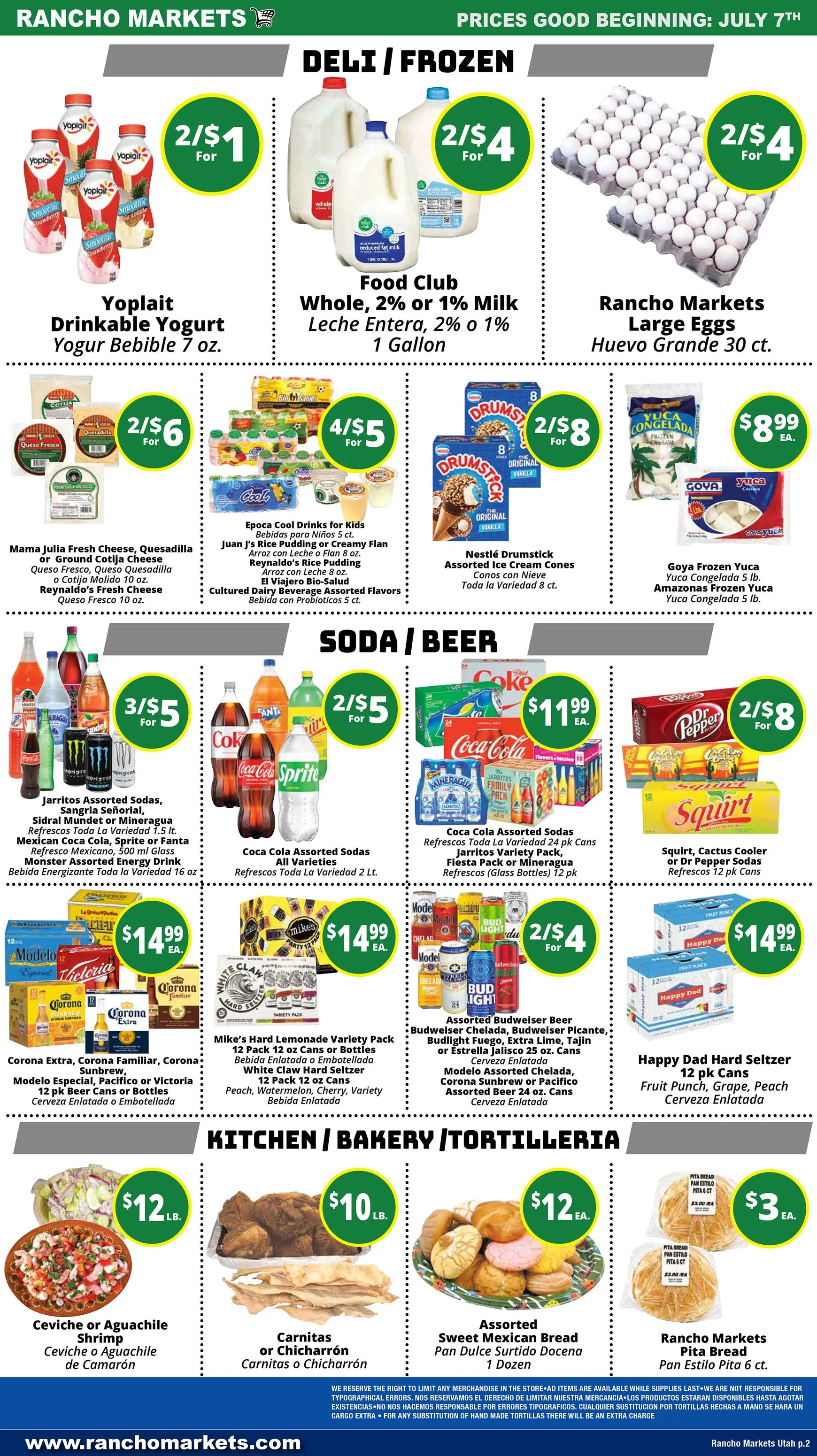 Weekly ad Current Rancho Markets leaflet valid from Tuesday 07/07/2026 to Monday 07/13/2026 from July 7 to July 13 2026 - Page 2