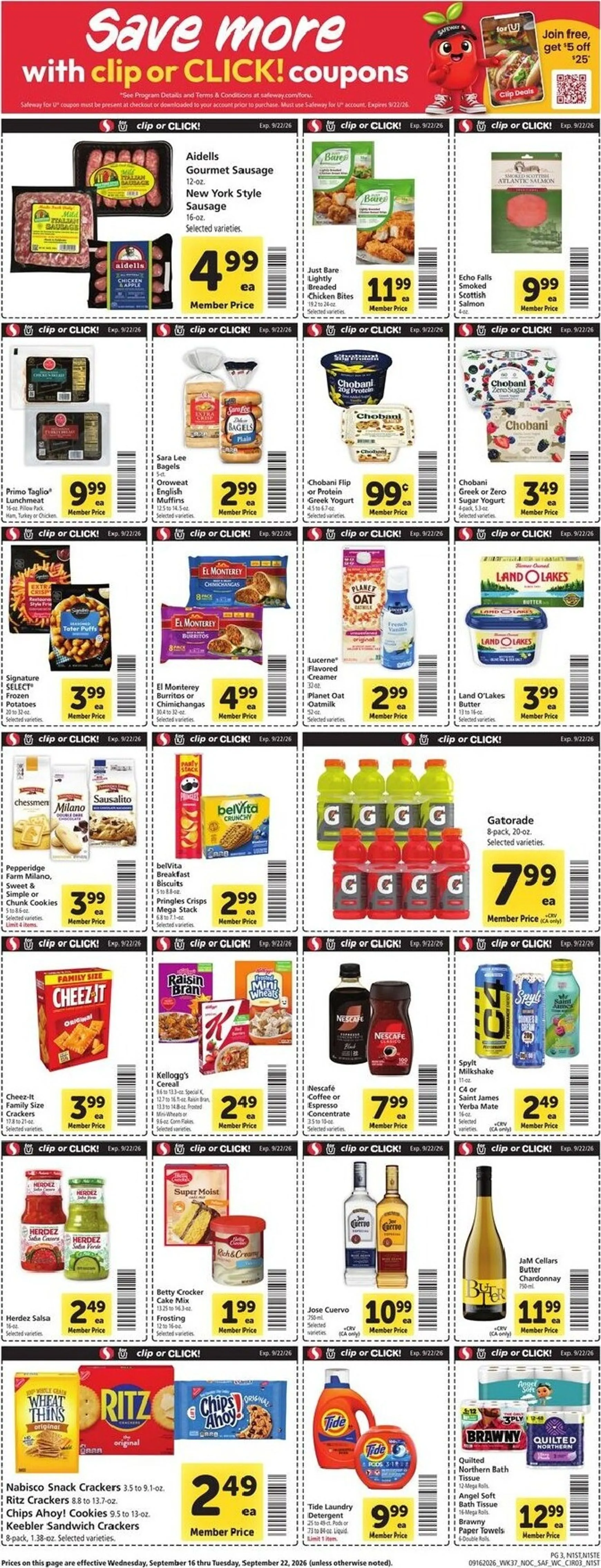 Weekly ad Current Safeway leaflet valid from Wednesday 09/16/2026 to Tuesday 09/22/2026 from September 16 to September 22 2026 - Page 3