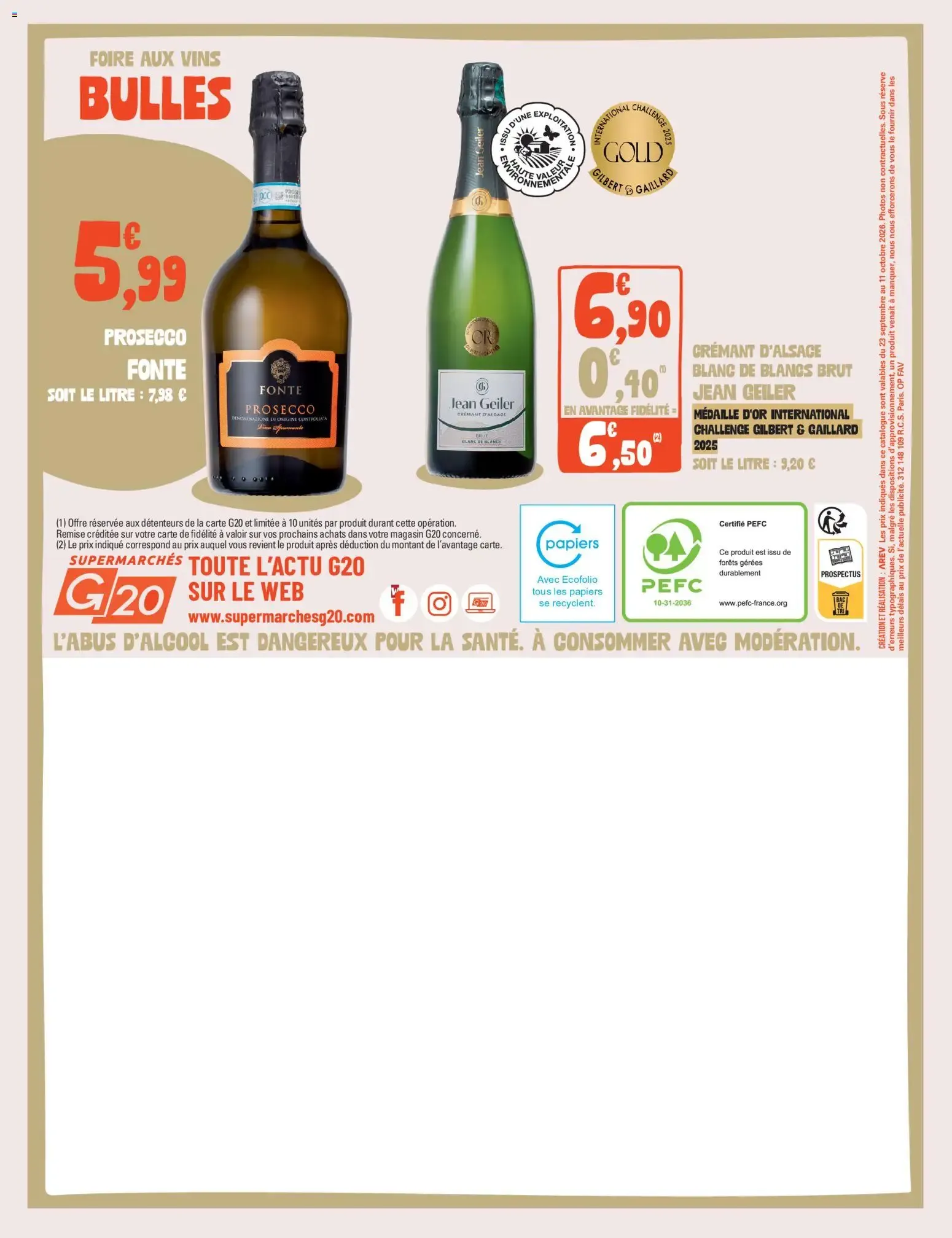 Foire aux Vins Supermarchés G20 du 23 septembre au 11 octobre 2026 - Catalogue page 20