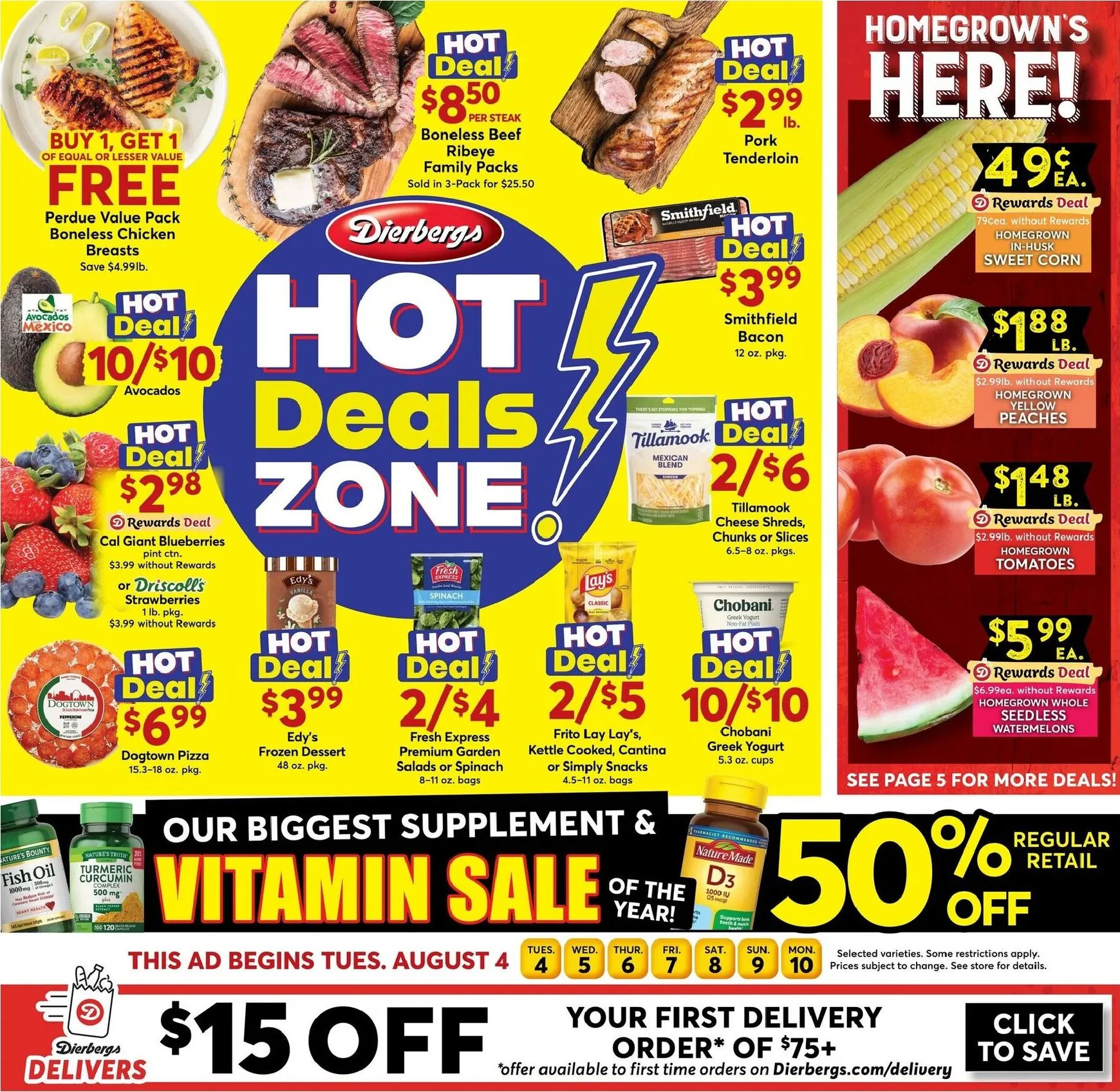 Weekly ad Dierbergs HOT Deals ZONE from August 4 to August 10 2026 - Page 1