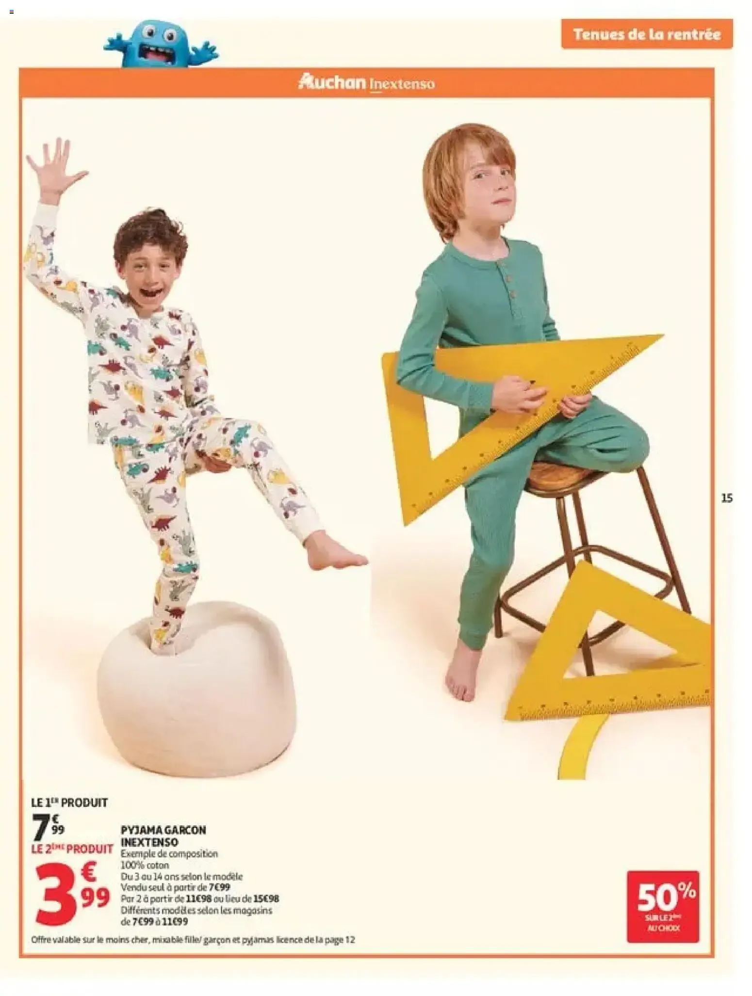 Auchan: Spécial Tenues de la Rentrée à Prix K.O. du 11 août au 6 septembre 2026 - Catalogue page 15