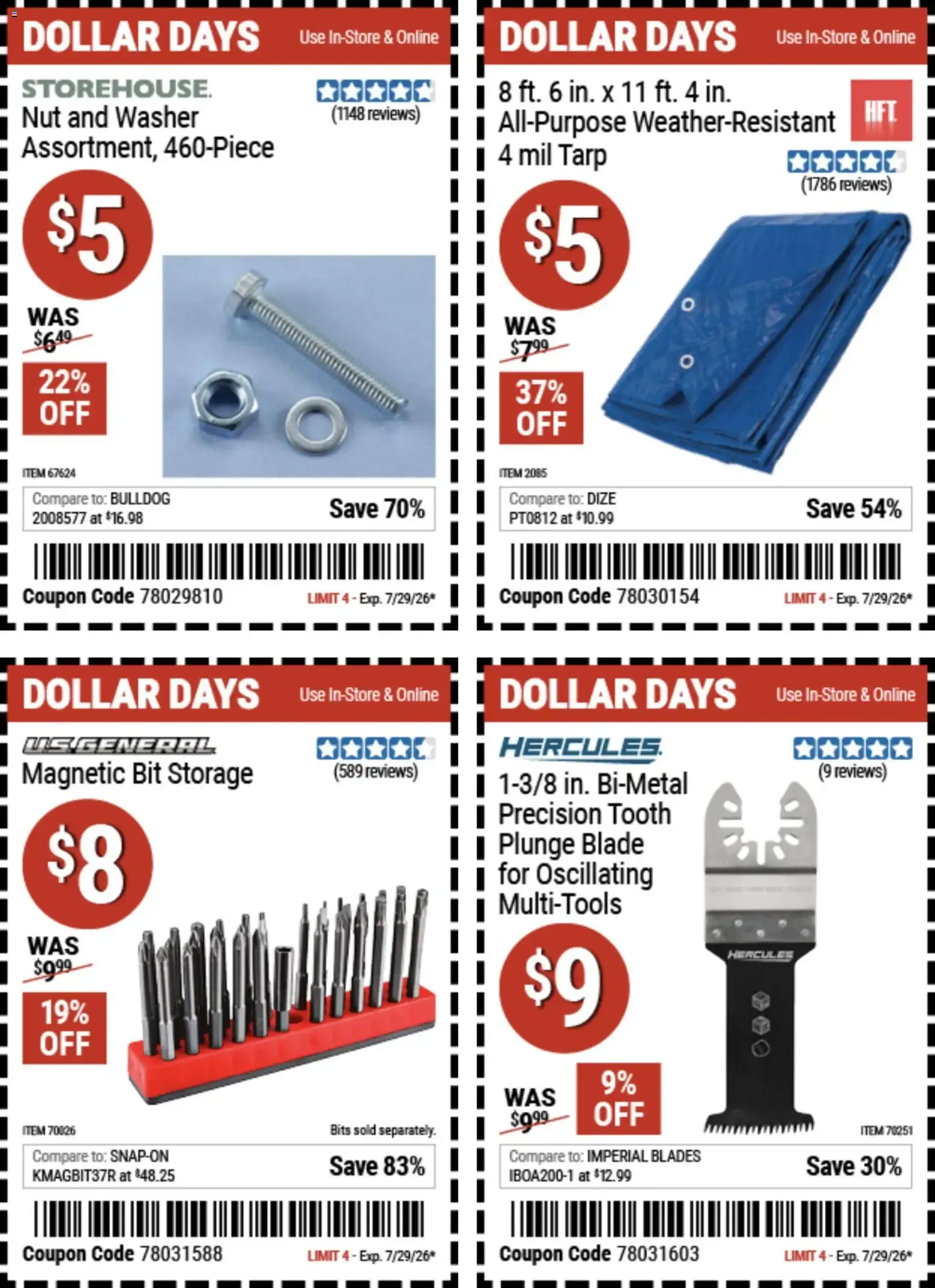 Weekly ad Harbor Freight Dollar Days (07/16 - 07/29 2026) - Flyer from July 16 to July 29 2026 - Page 4
