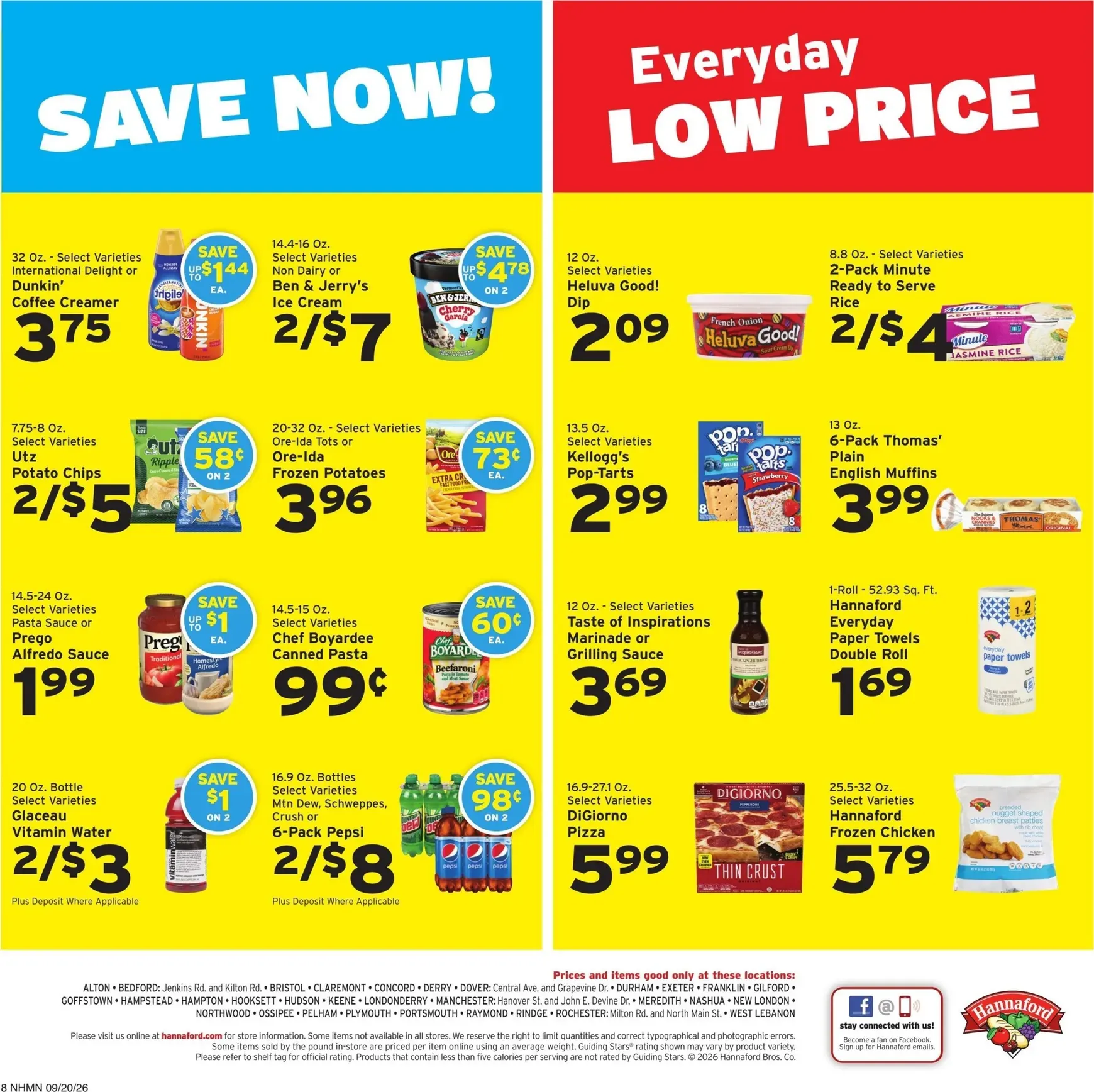 Weekly promotion Current Hannaford leaflet valid from Sunday 09/20/2026 to Saturday 09/26/2026 spanning from September 20 to September 26 2026 - Page 8 for Catalogue 365