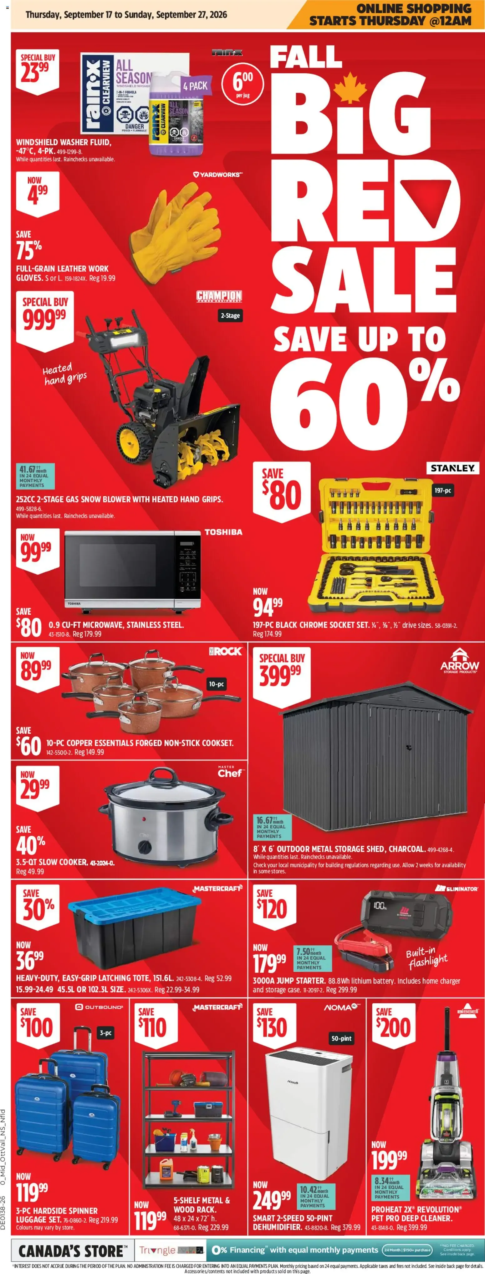 Canadian Tire flyer - Fall Big Red from Sep 17, 2026 > weekly specials & deals