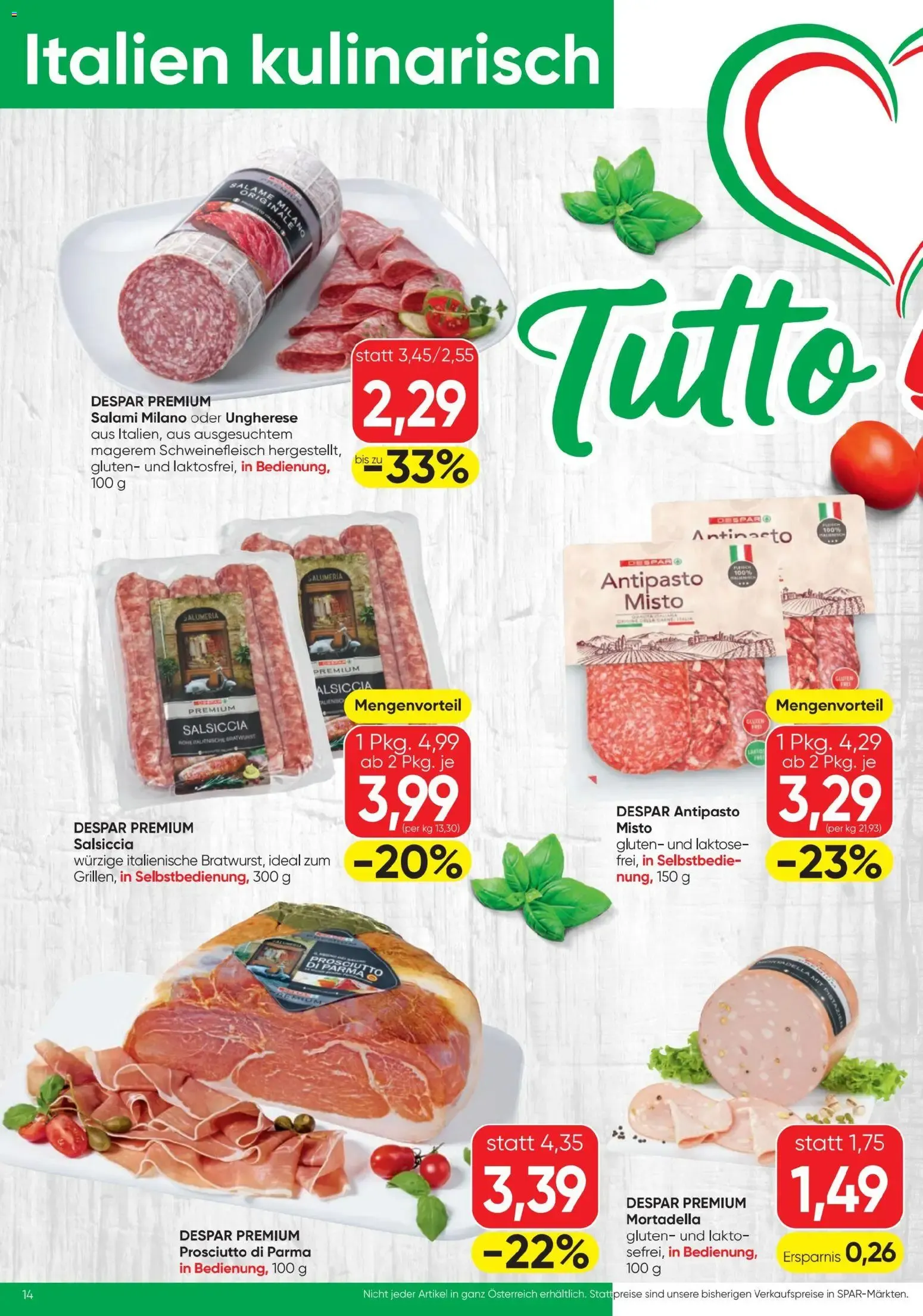 Spar - Flugblatt (01.07.2026) - Angebote und Prospekt von 1. Juli bis 15. Juli 2026 - Flugblätt seite 14
