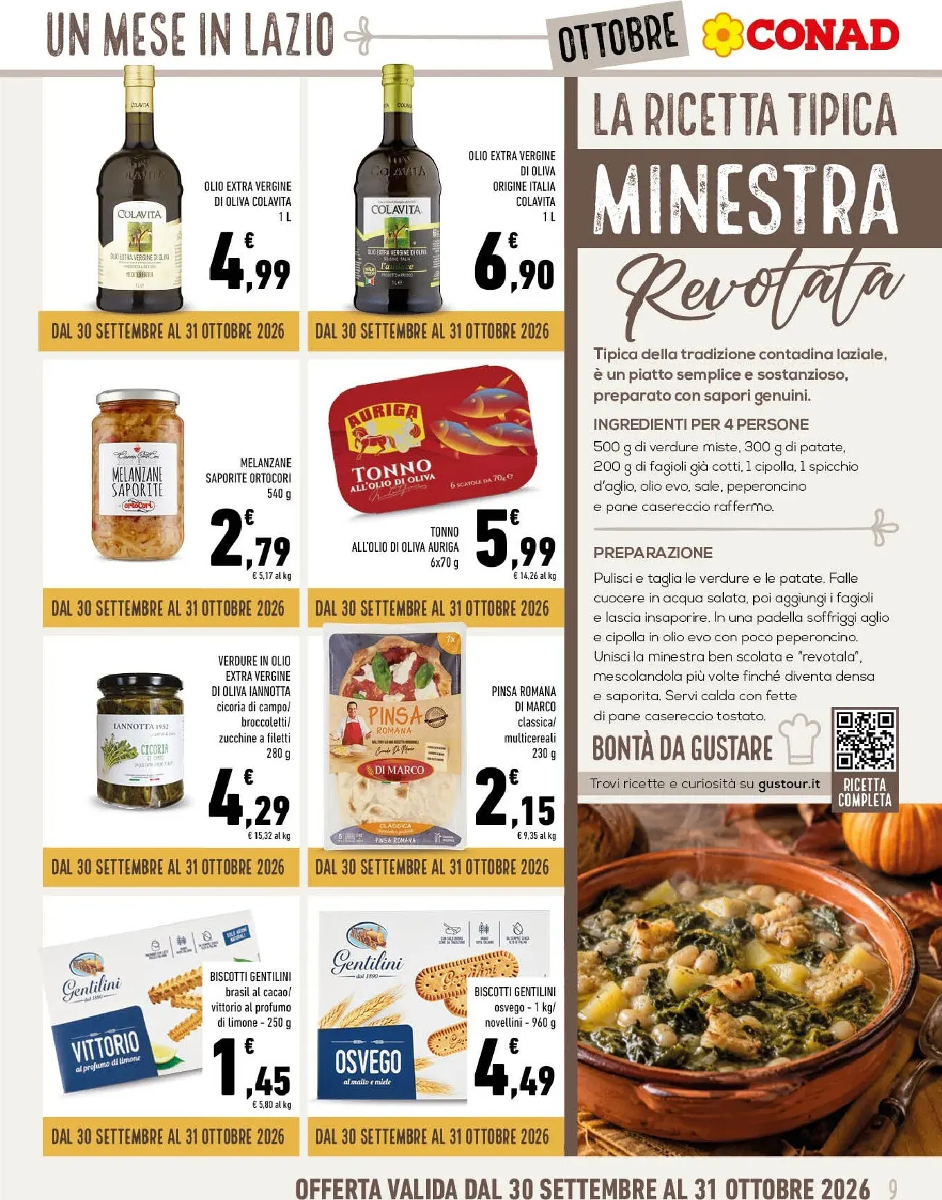 Gli Speciali Conad: Un Mese in Lazio a Tavola da 30 settembre a 31 ottobre di 2026 - Pagina del volantino 9
