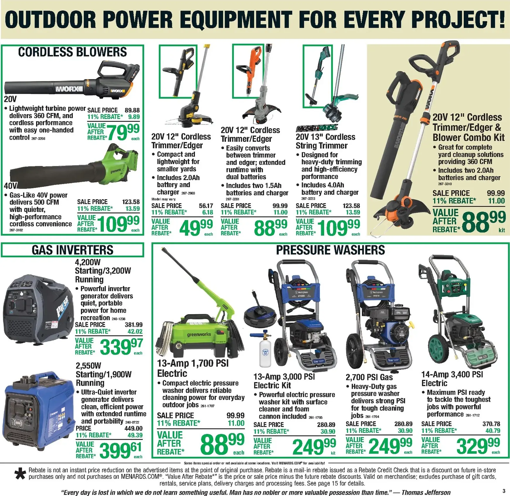 Weekly ad Current Menards - 11% Rebate Sale leaflet valid from Thursday 06/11/2026 to Sunday 06/21/2026 from June 11 to June 21 2026 - Page 3