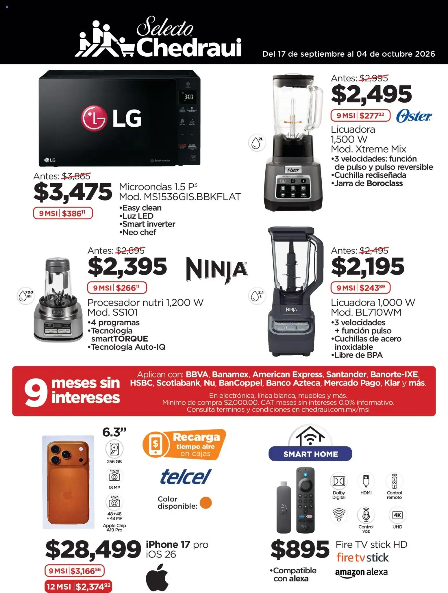 Catálogo de Chedraui folleto Ofertas (17/09/2026 - 04/10/2026) - catálogo en línea 17 de septiembre al 4 de octubre 2026 - Pagina 1