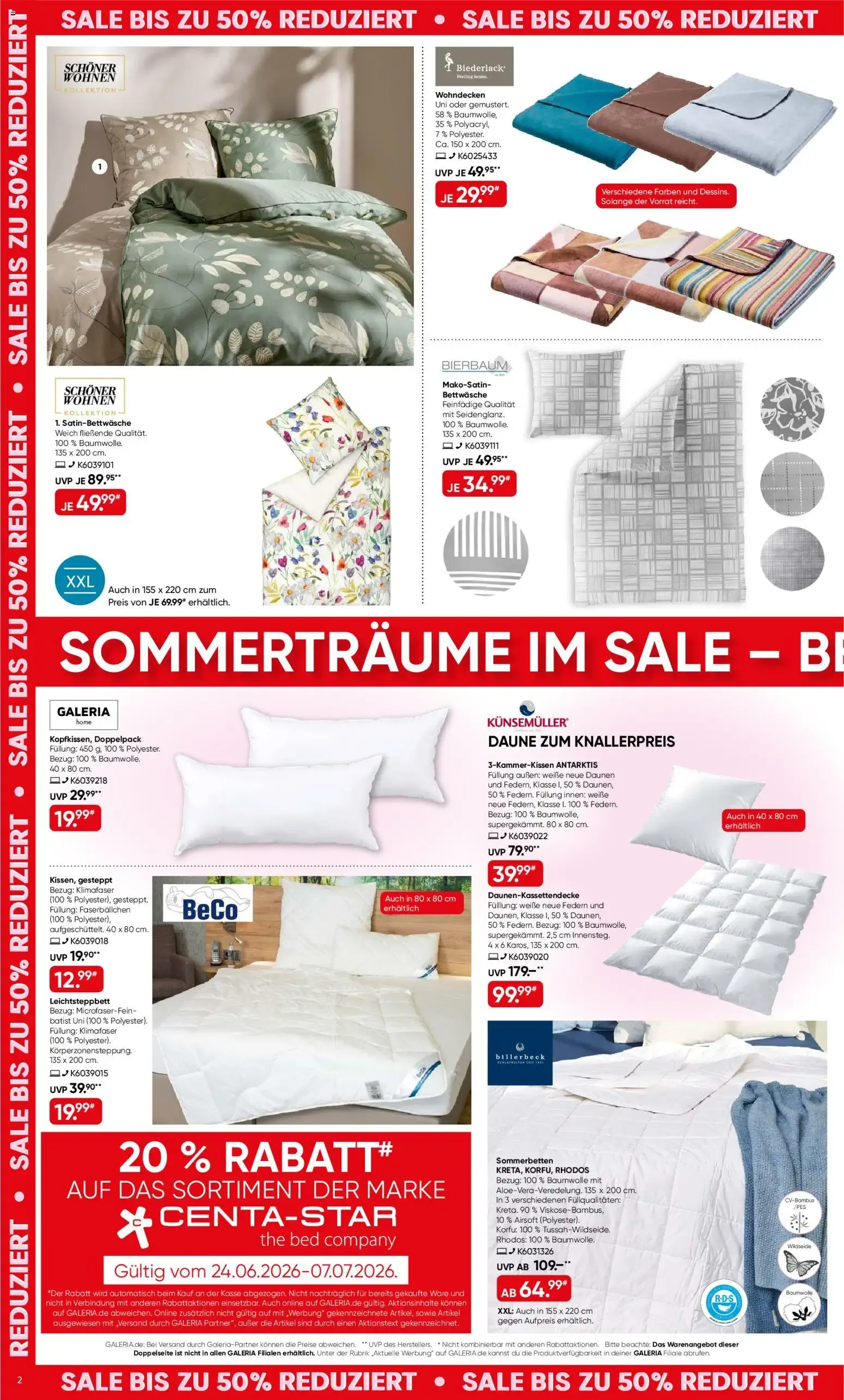 GALERIA SALE - Der Grosse Sommer Sale von 24. Juni bis 7. Juli 2026 - Prospekt seite 2
