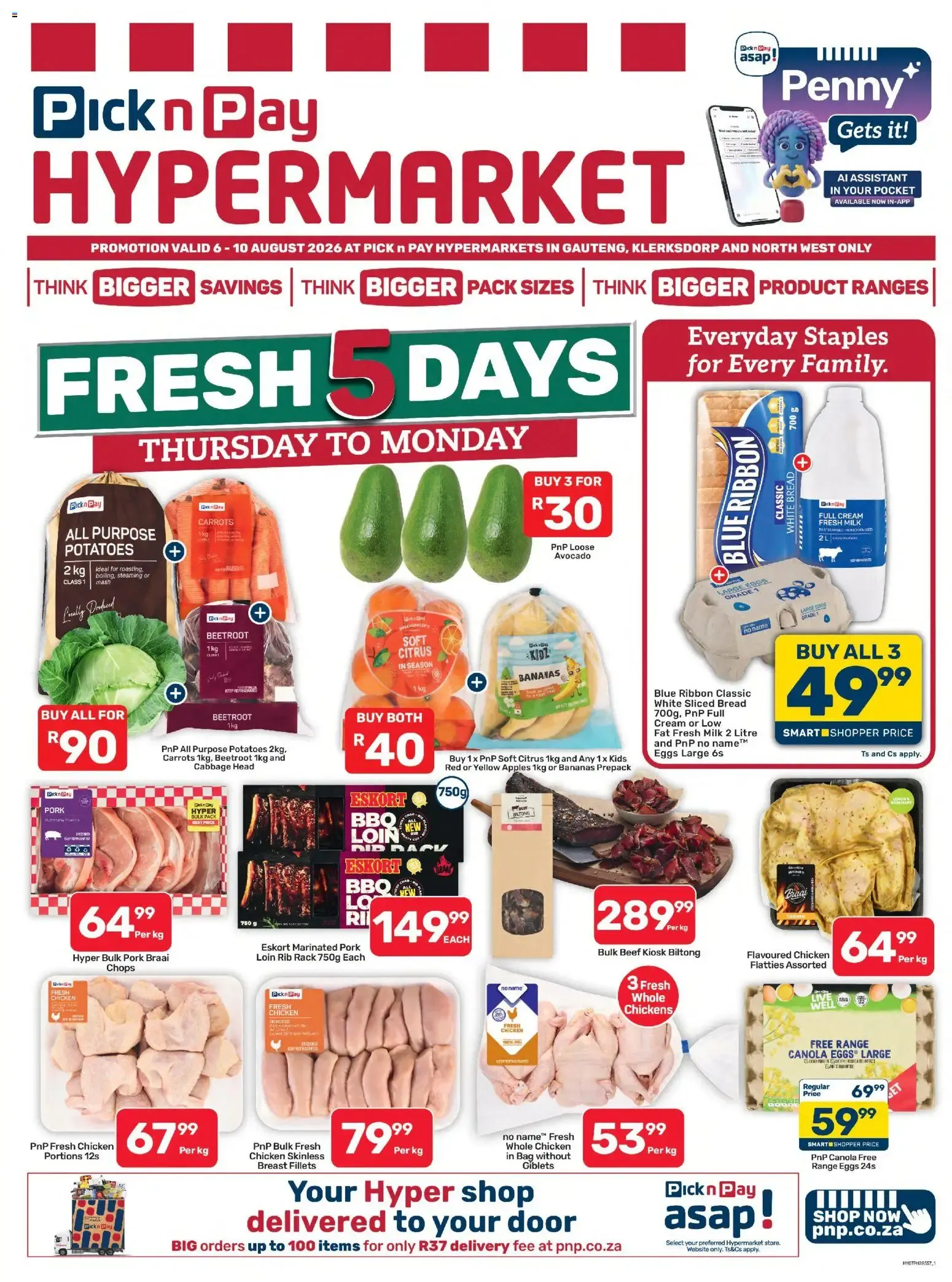 Pick n Pay Inland Provinces - Hypermarket Weekend Specials (06/08/2026 - 10/08/2026) Online from 6 August to 10 August 2026 - Catalogue Page 1