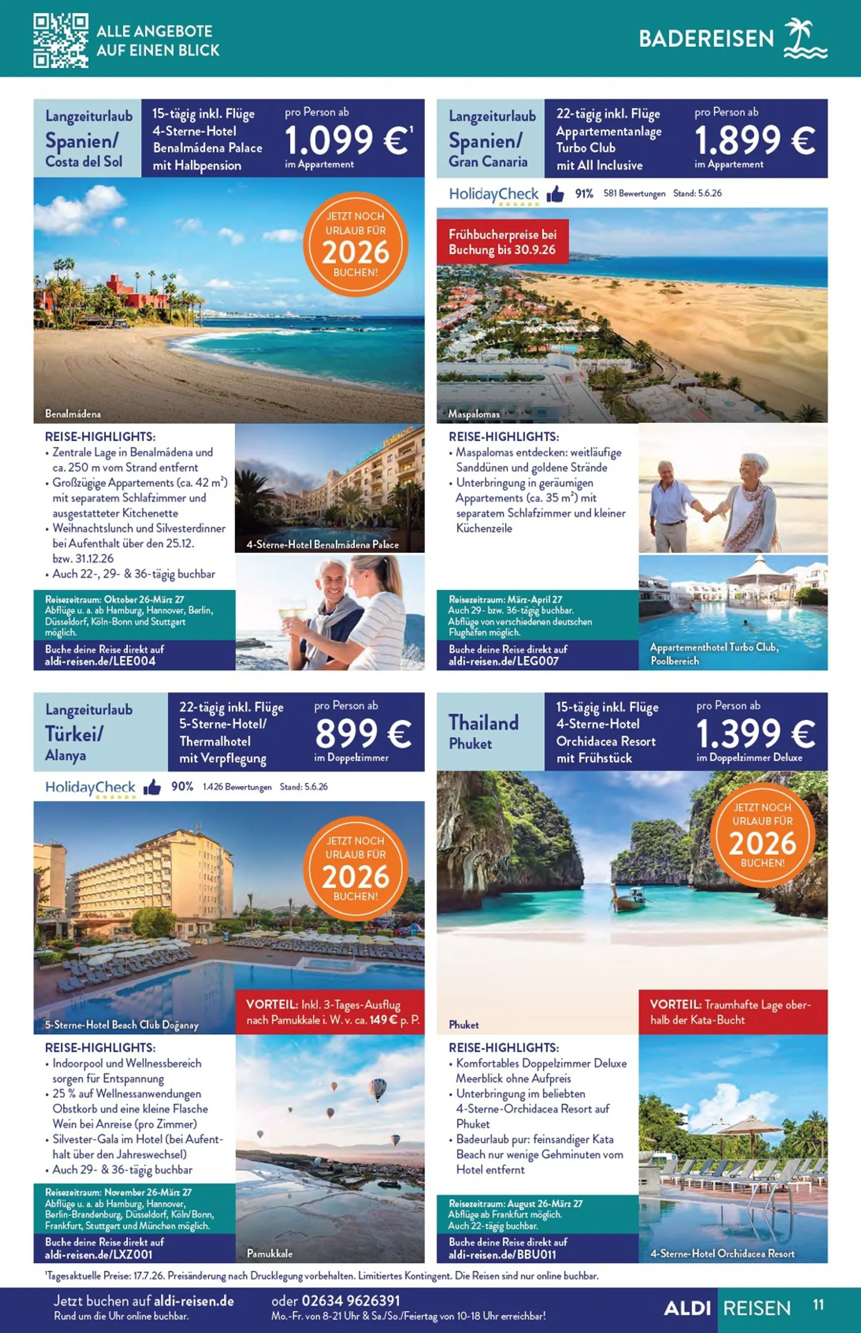 ALDI REISEN - Die Welt Entdecken! (Ausgabe August) von 3. August bis 31. August 2026 - Prospekt seite 11