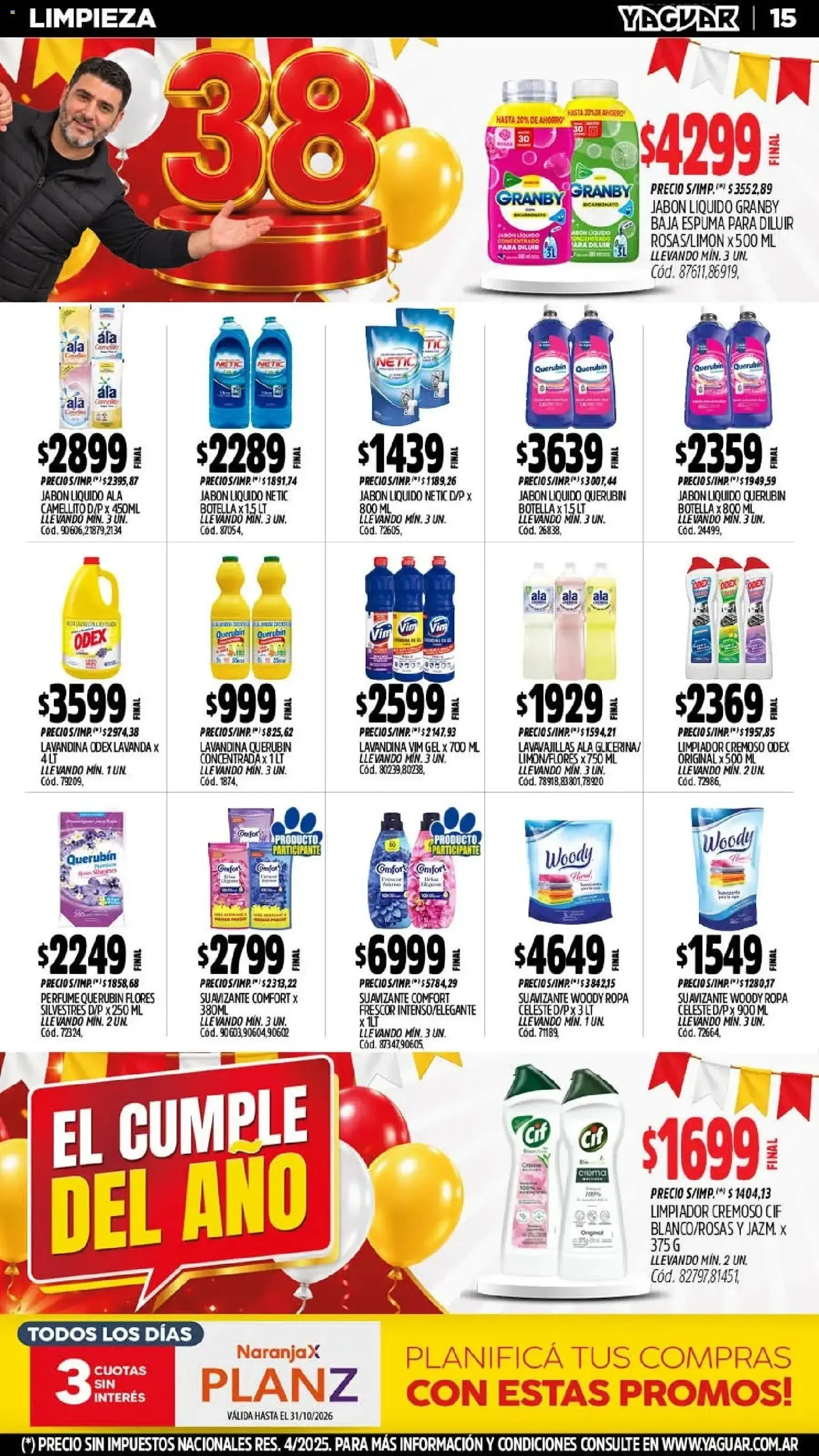 Ofertas de Mayorista Yaguar - El Cumple del Año 19 de octubre al 25 de octubre 2026 - Página 17 del catálogo