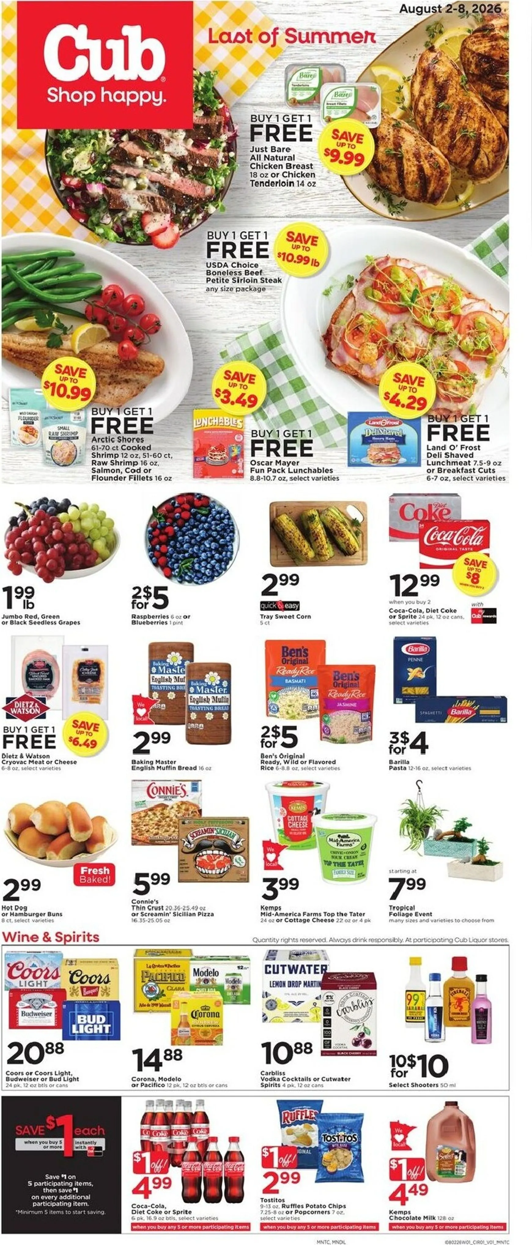 Current Cub leaflet valid from Sunday 08/02/2026 to Saturday 08/08/2026