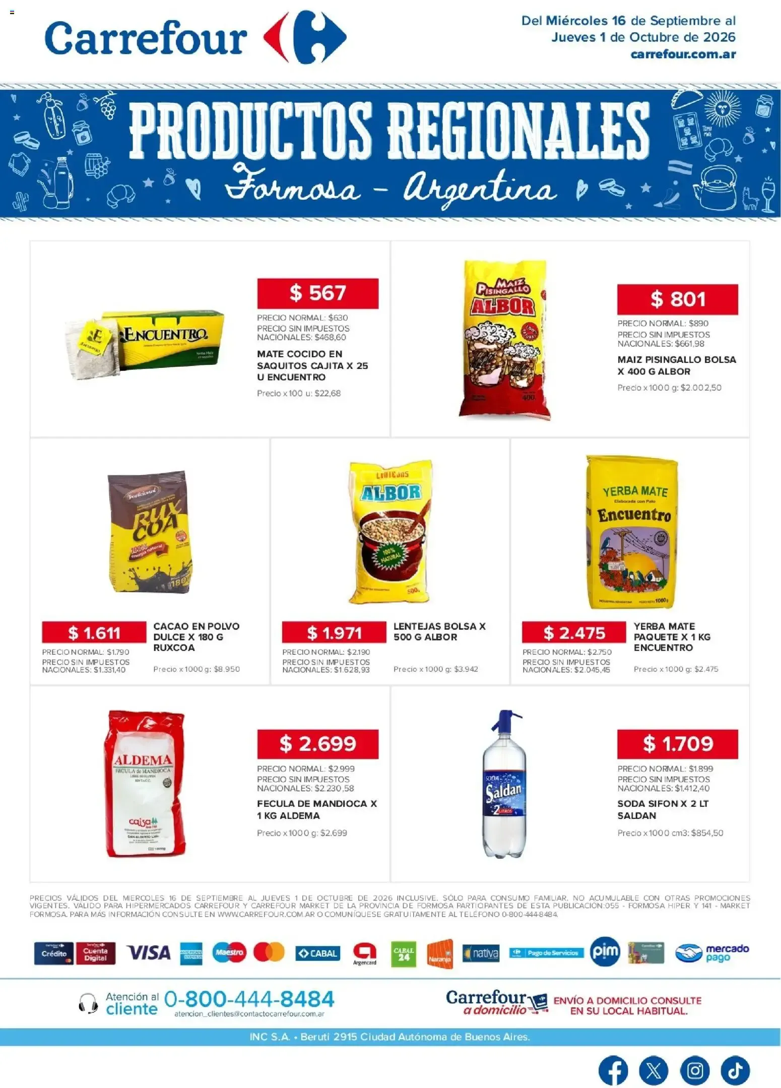 Ofertas de Carrefour - Regionales | Formosa || del 16/09/2026 - 01/10/2026 || Promociones 16 de septiembre al 1 de octubre 2026 - Página 1 del catálogo