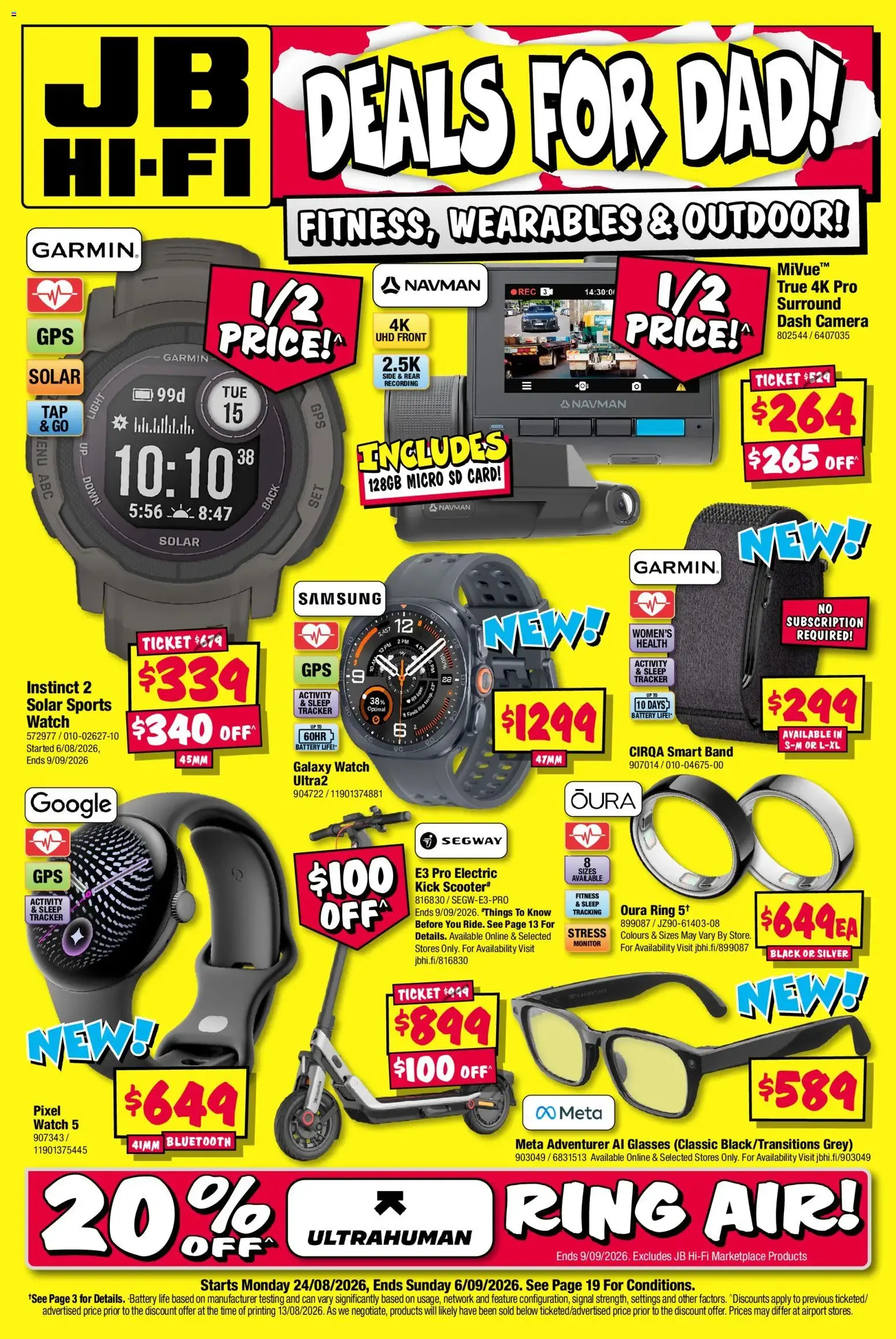 JB Hi-Fi Deals for Dad! Fitness, Wearables & Outdoor! - Catalogue valid from 24 August to 6 September 2026 - page 1