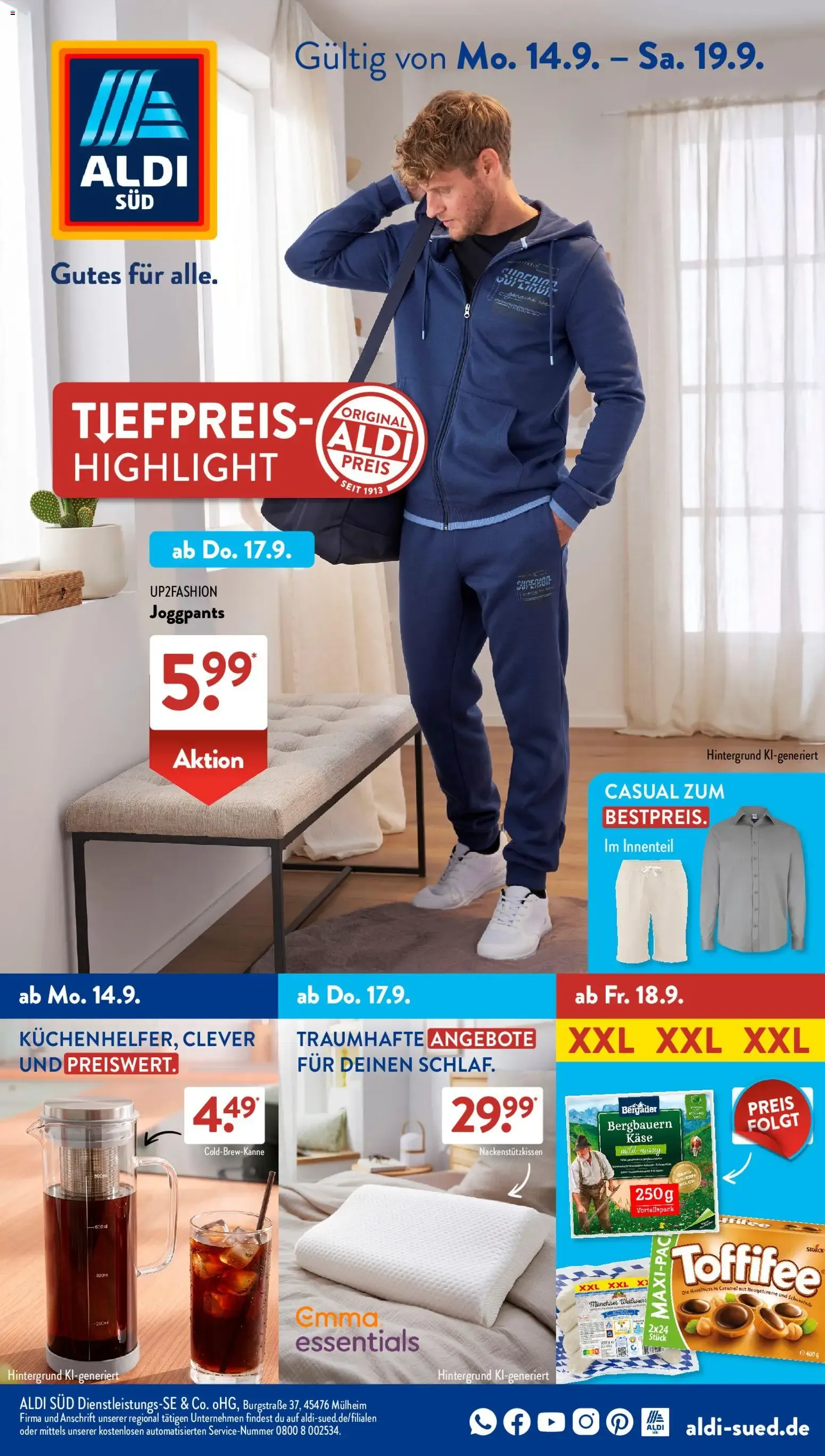 Aldi Süd Tiefpreis-Highlight von 14. September bis 19. September 2026 - Prospekt seite 1