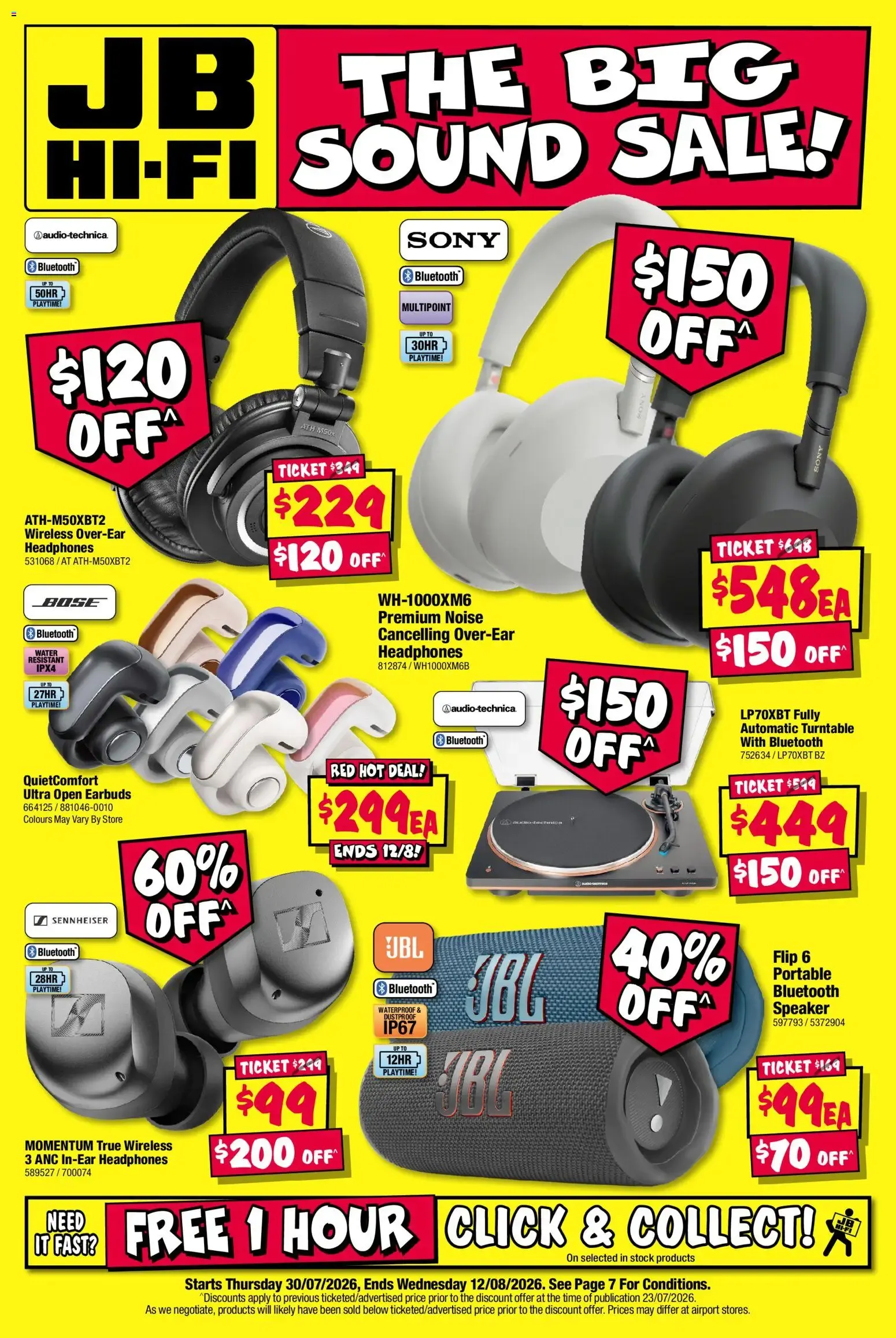 JB Hi-Fi The Big Sound Sale - 30/07/2026 > weekly / monthly specials - Catalogue valid from 30 July to 12 August 2026 - page 1
