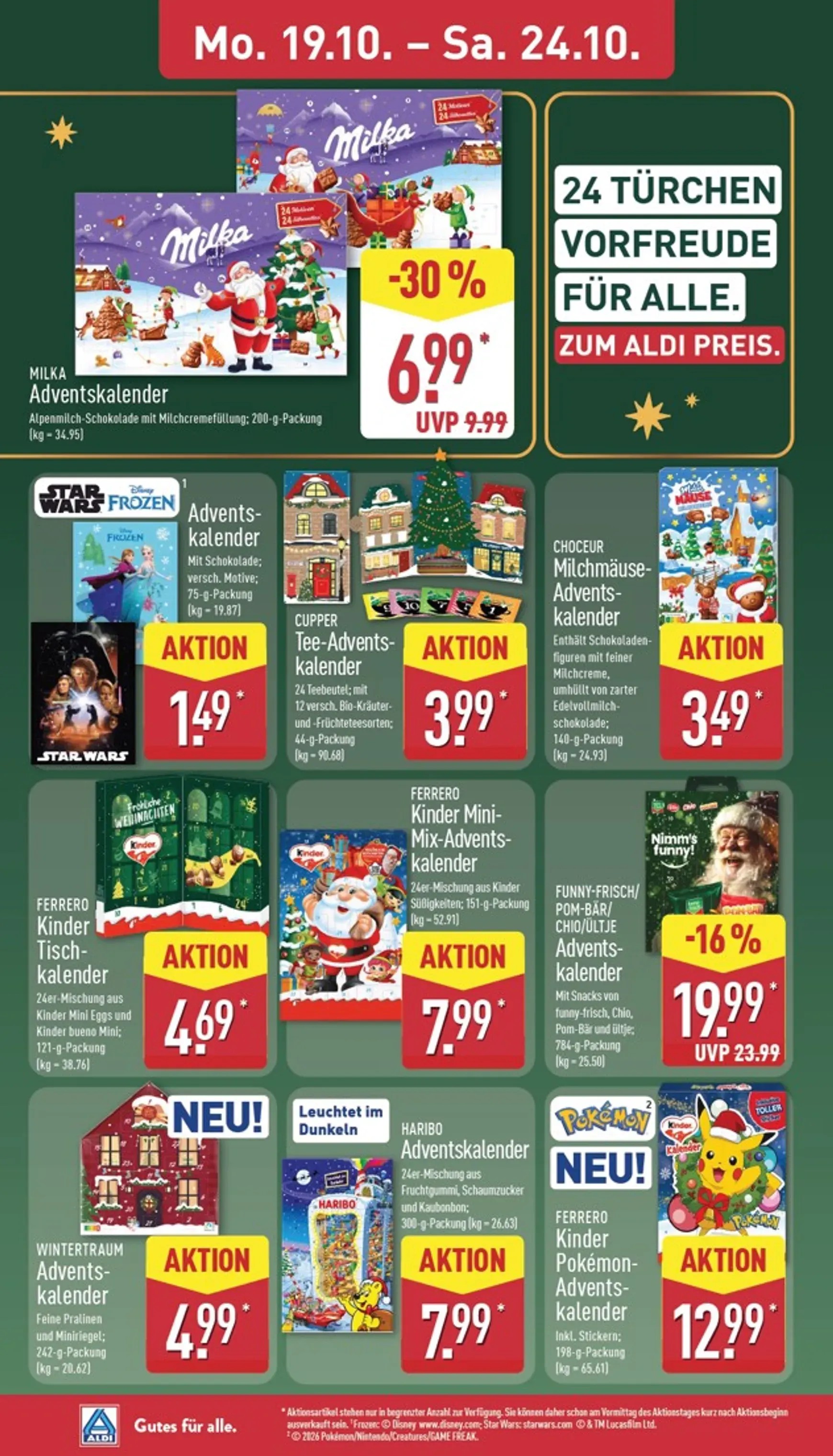 ALDI: Gutes für alle. Zum ALDI Preis. von 19. Oktober bis 24. Oktober 2026 - Prospekt seite 10