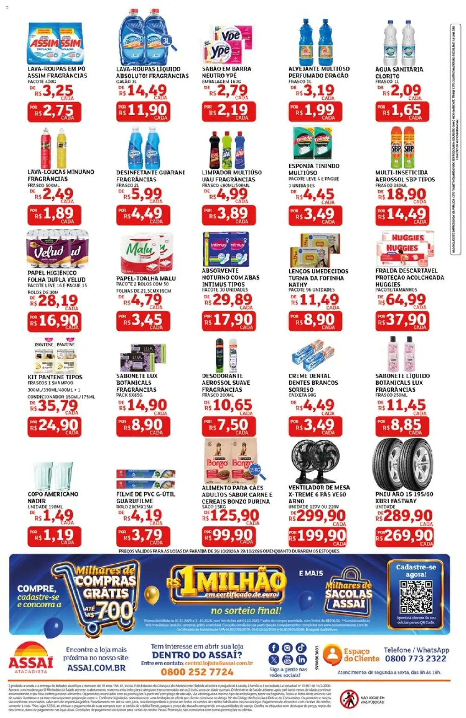 Encarte de Assaí Atacadista - Compras Grátis e Sorteio de 1 Milhão 26 de outubro até 29 de outubro 2026 - Pagina 4