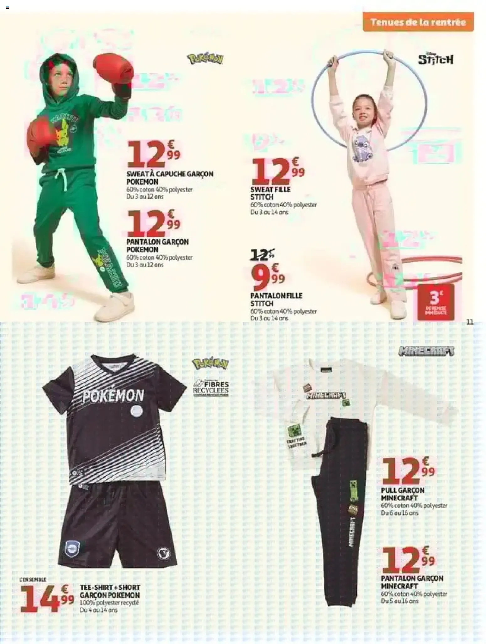 Auchan: Spécial Tenues de la Rentrée à Prix K.O. du 11 août au 6 septembre 2026 - Catalogue page 11