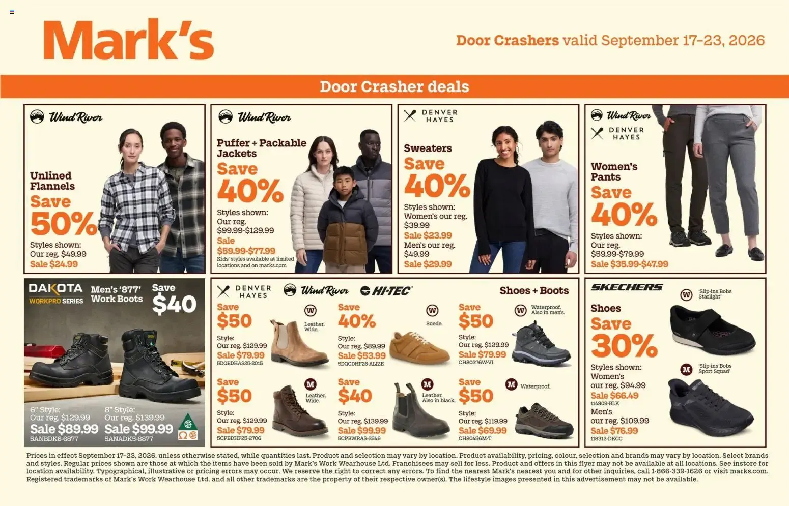 Mark's Friends + Family Event from September 17 to September 23 2026 - flyer page 2