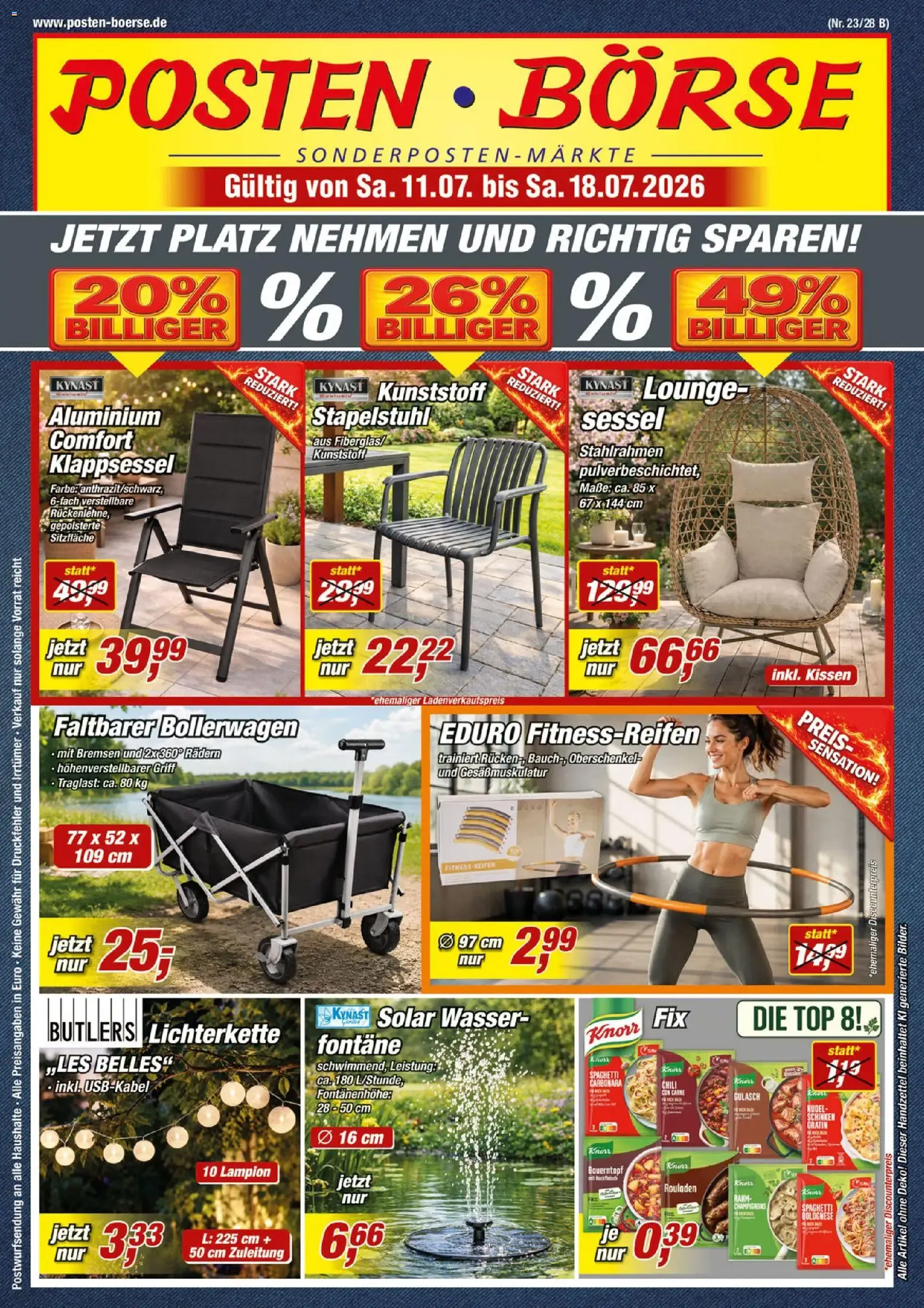 Posten Börse Sonderposten-Märkte von 11. Juli bis 18. Juli 2026 - Prospekt seite 1