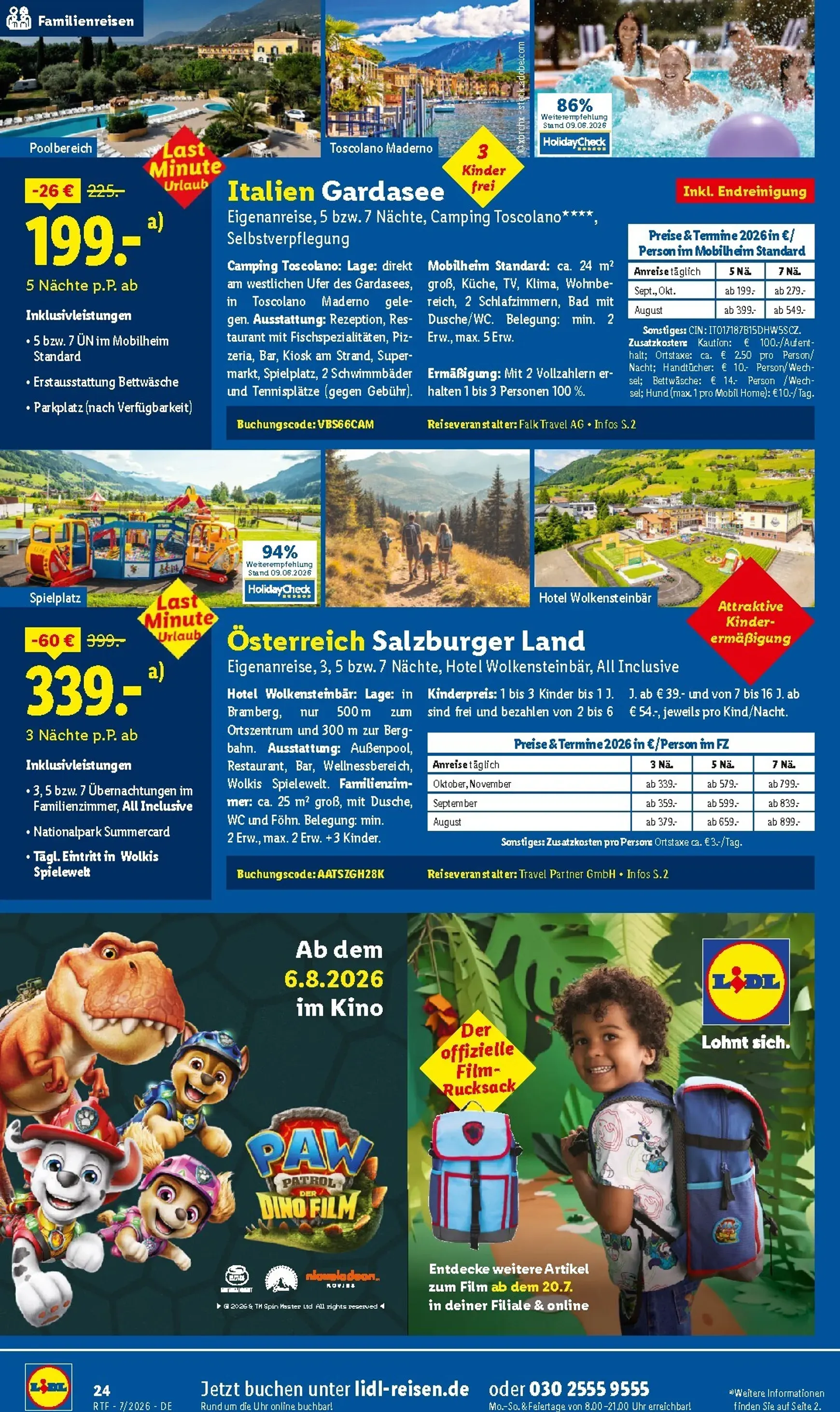 Lidl Reisen: Auf die Berge, fertig, los. Last Minute Urlaub von 15. Juli bis 15. August 2026 - Prospekt seite 24