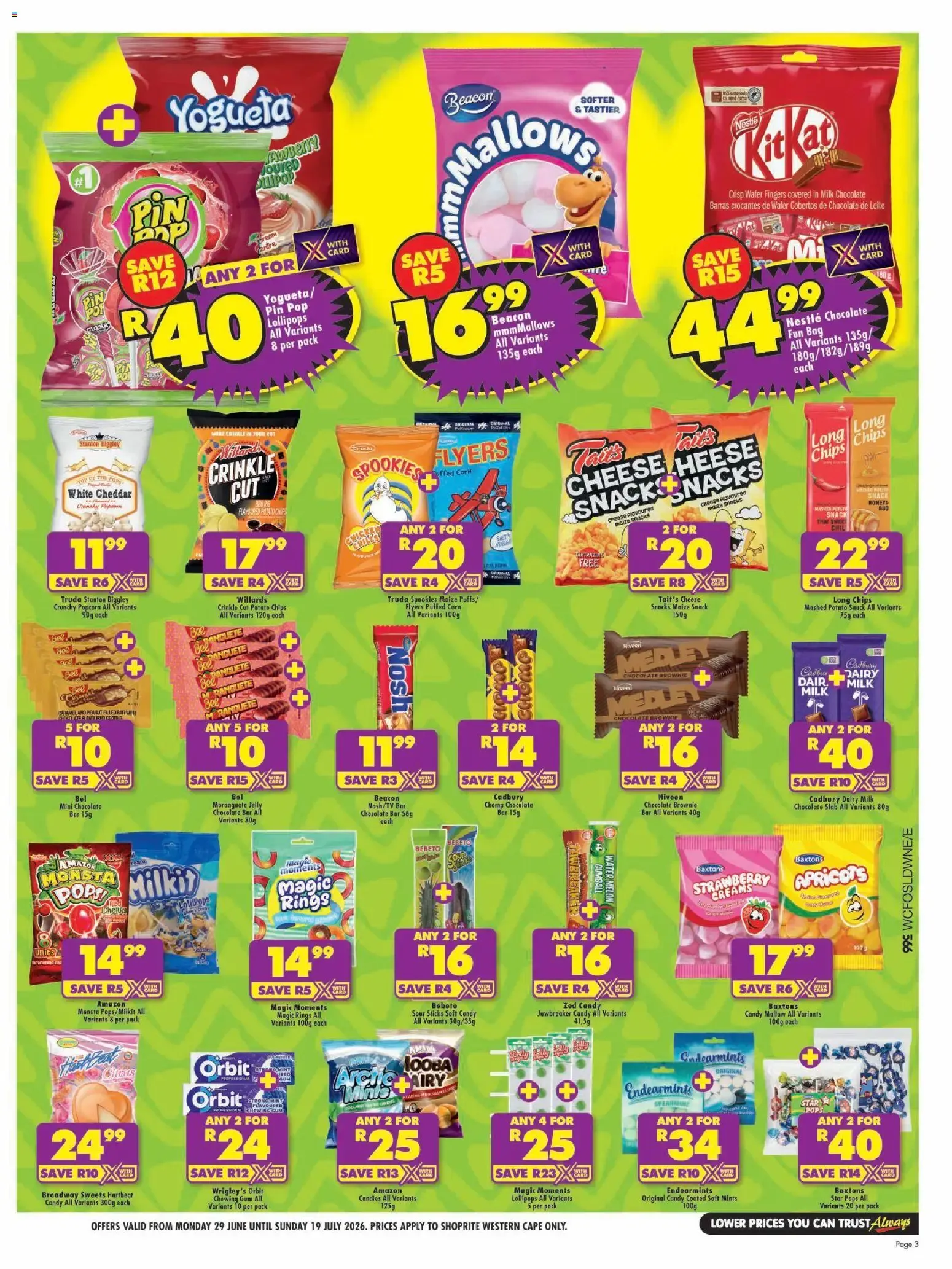 Shoprite Western Cape - Sweets Festival Savings (29/06/2026 - 19/07/2026) → Online Catalogue from 29 June to 19 July 2026 - Catalogue Page 3