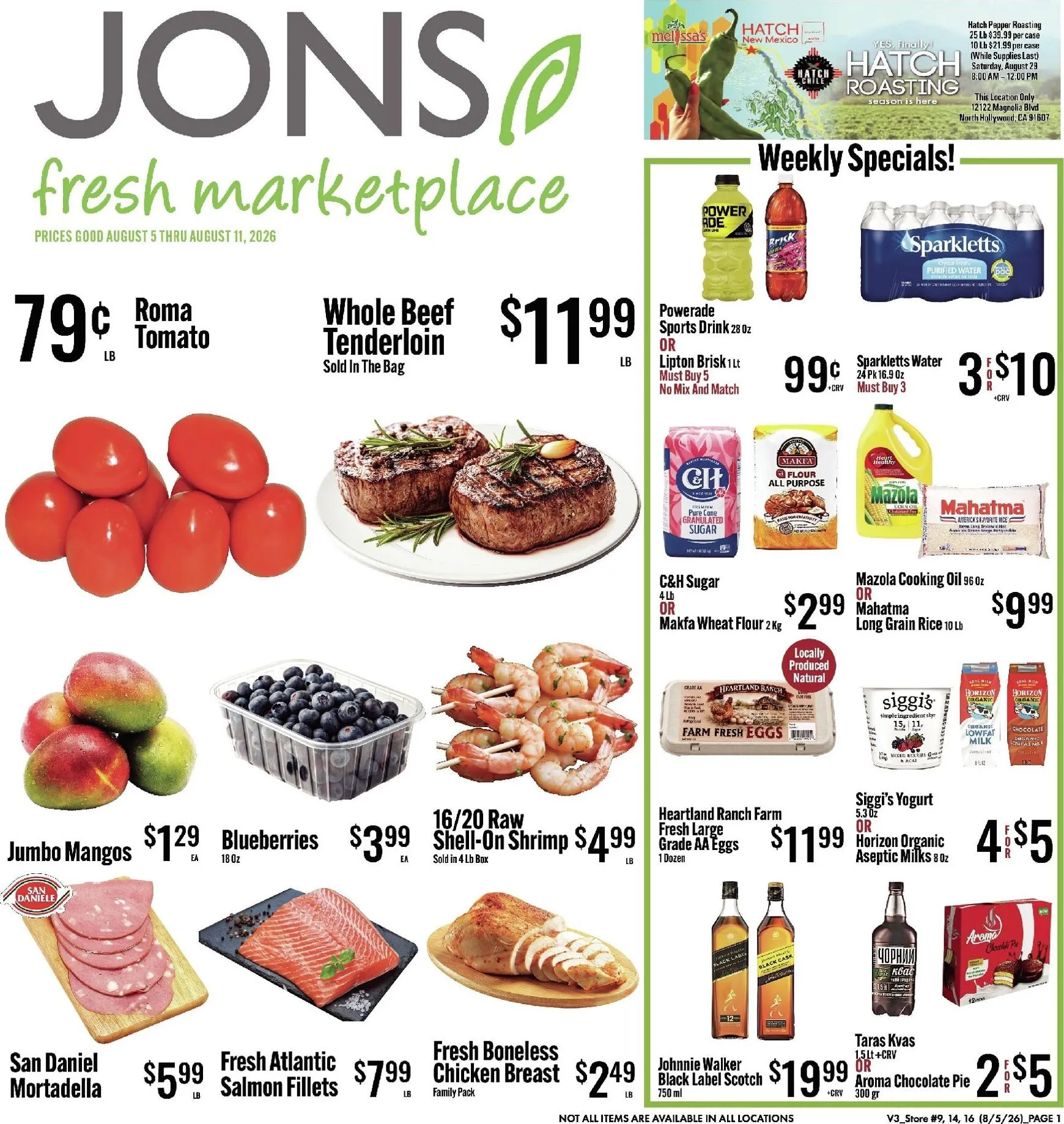 JONS fresh marketplace Weekly Specials