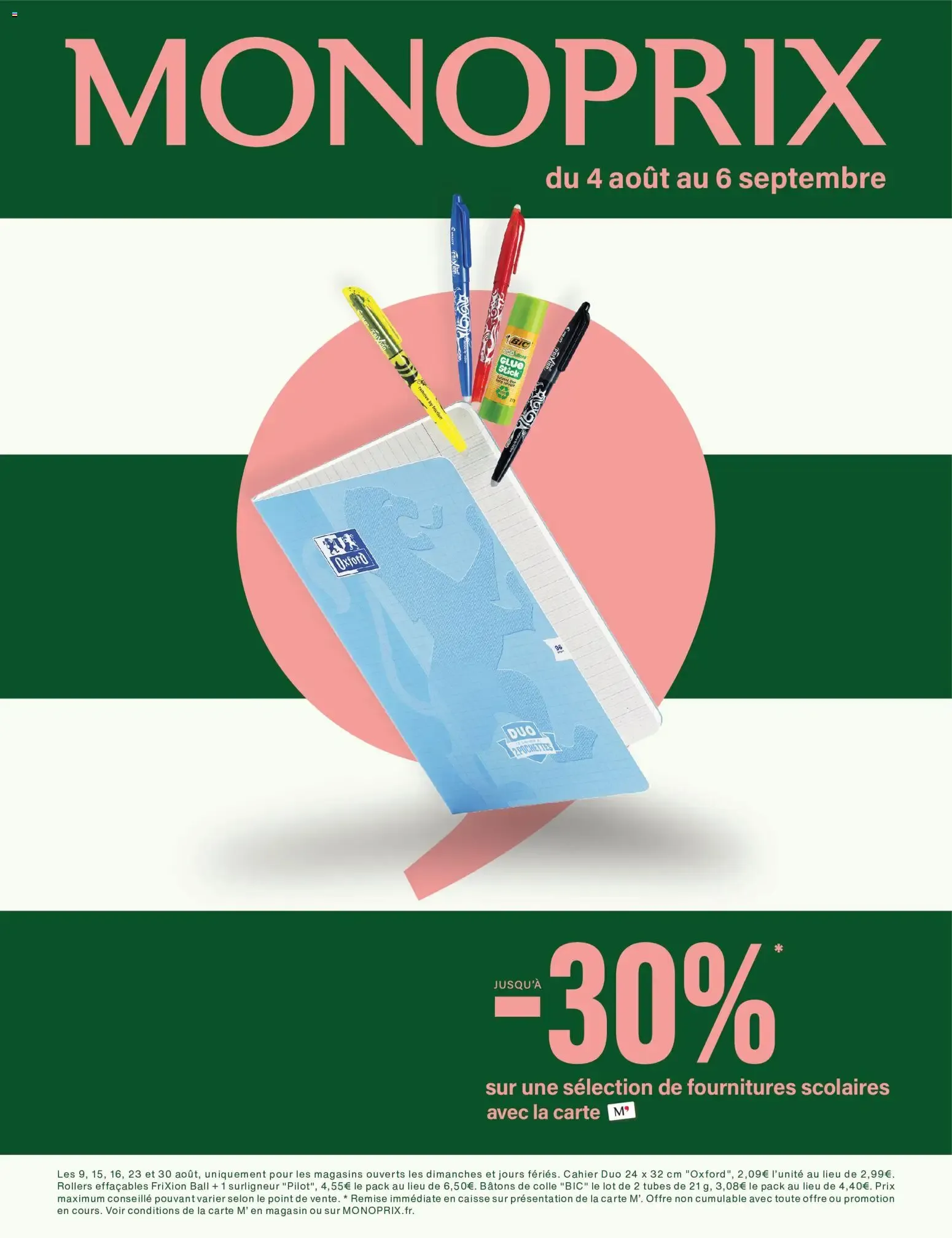 Monoprix - Ofertas en material escolar du 4 août au 6 septembre 2026 - Catalogue page 1