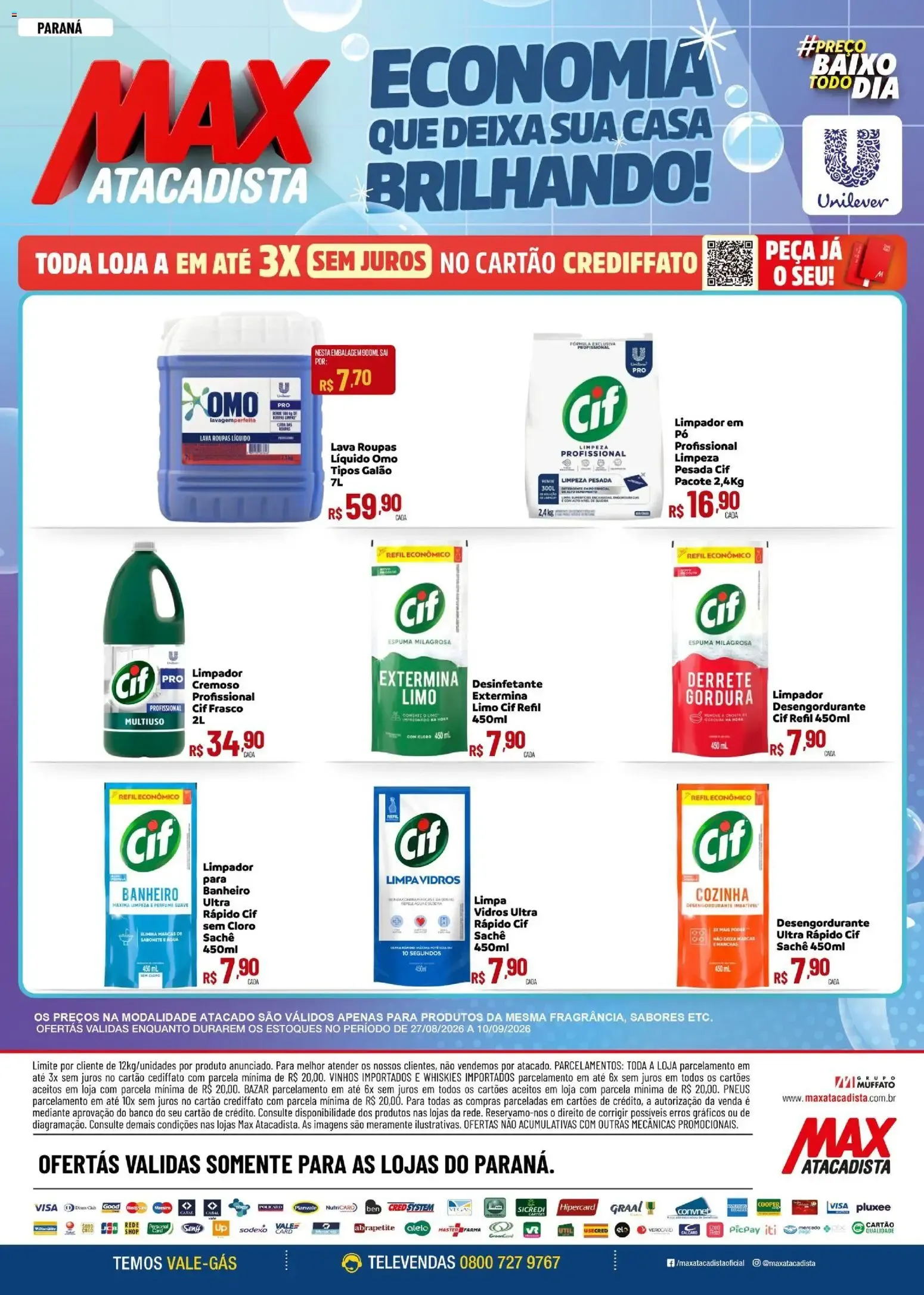 Encarte de Max Atacadista - Economia que deixa sua casa brilhando! 27 de agosto até 10 de setembro 2026 - Pagina 1