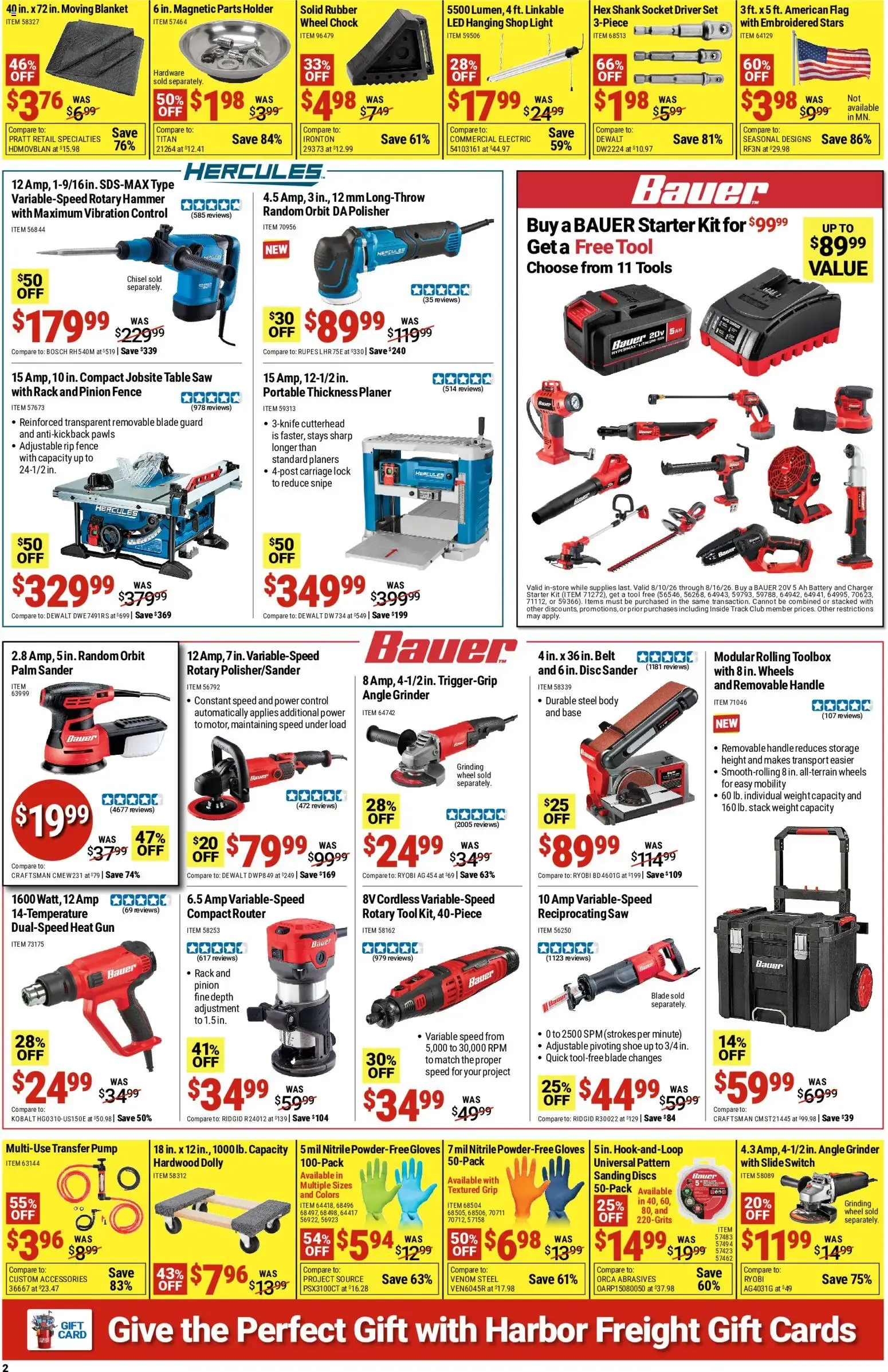 Weekly ad Harbor Freight Parking Lot Sale (08/10 - 08/16 2026) - Flyer from August 10 to August 16 2026 - Page 2