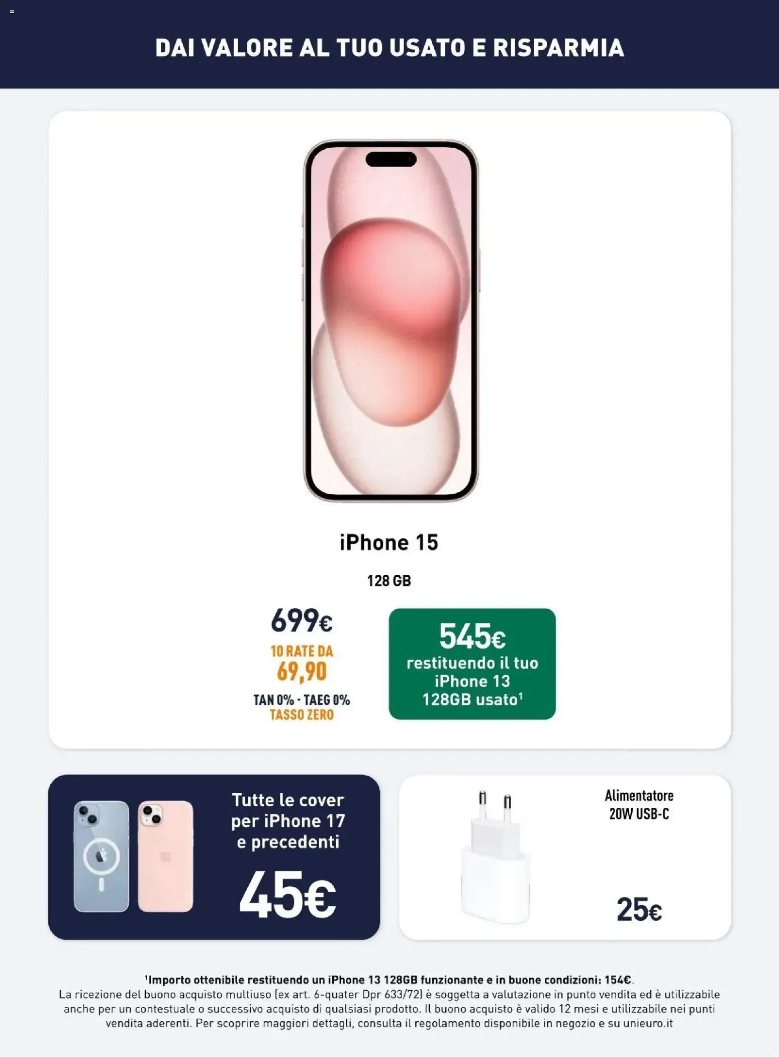 Nuovo Unieuro volantino Apple dal 18/09/2026 > offerte anteprima 🛍️ da 18 settembre a 24 settembre di 2026 - Pagina del volantino 6