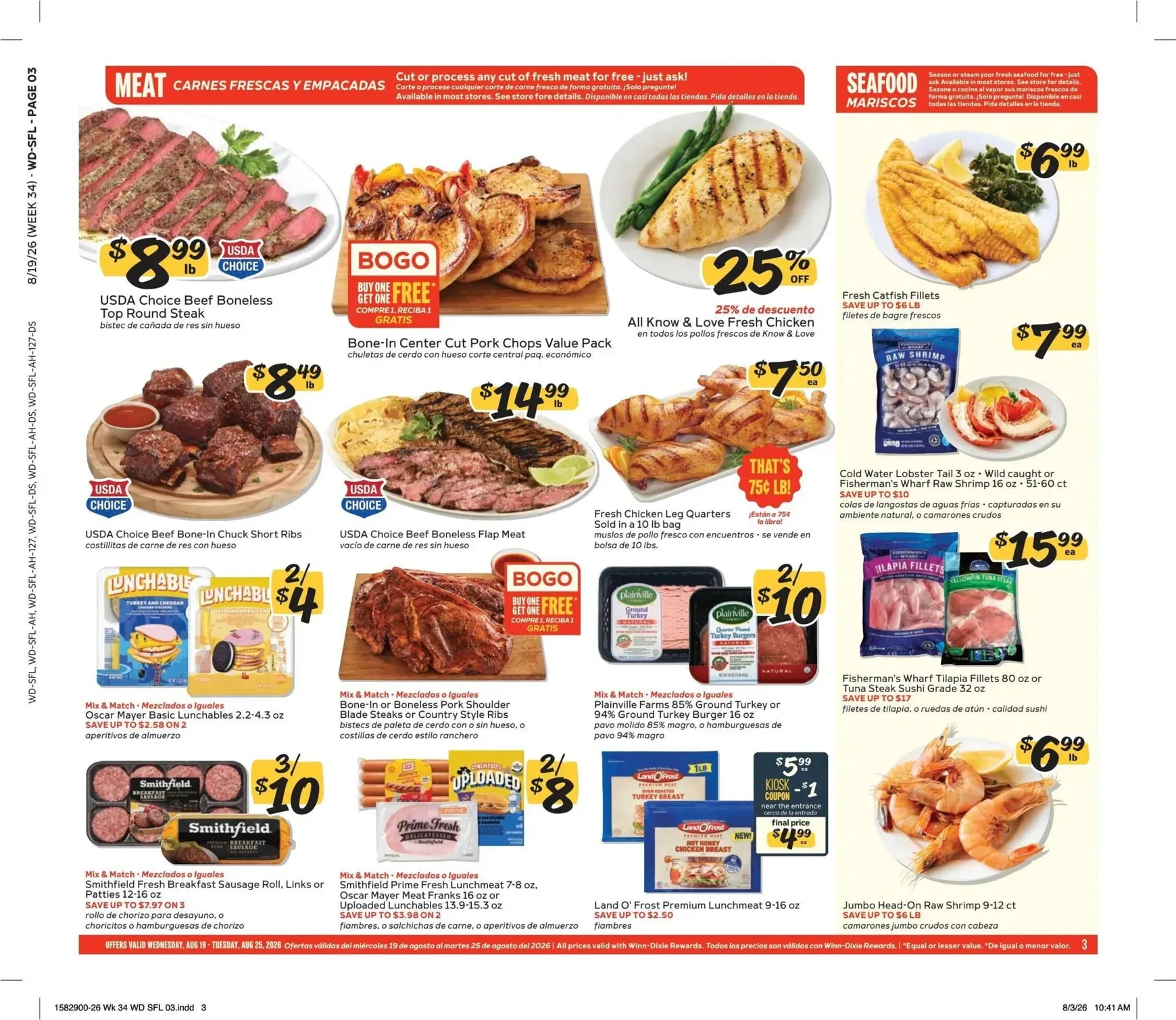 Weekly promotion Current Winn-Dixie leaflet valid from Wednesday 08/19/2026 to Tuesday 08/25/2026 spanning from August 19 to August 25 2026 - Page 3 for Catalogue 365