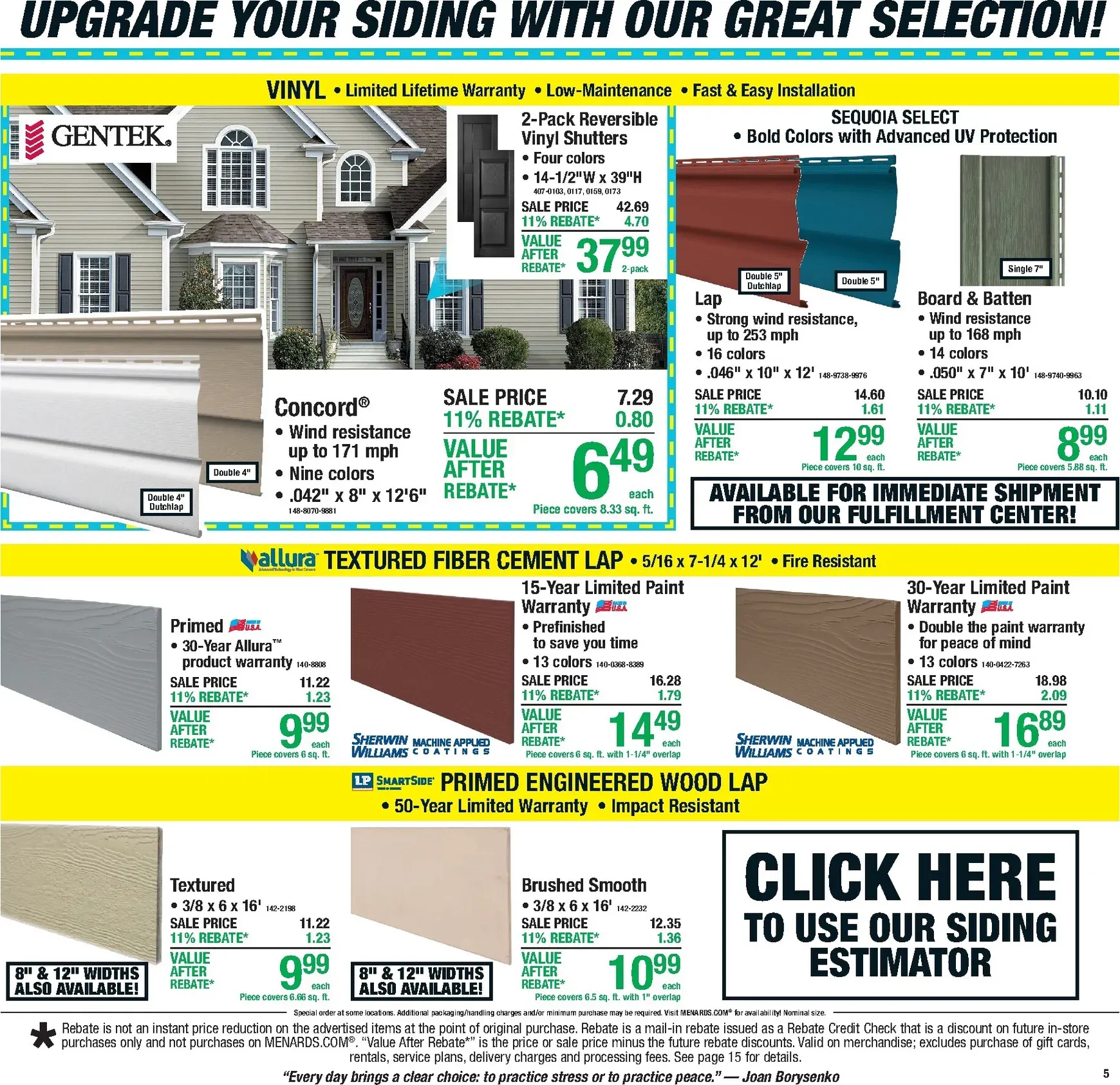 Weekly promotion Current Menards - 11% Rebate Sale leaflet valid from Thursday 09/24/2026 to Sunday 10/04/2026 spanning from September 24 to October 4 2026 - Page 6 for Catalogue 365