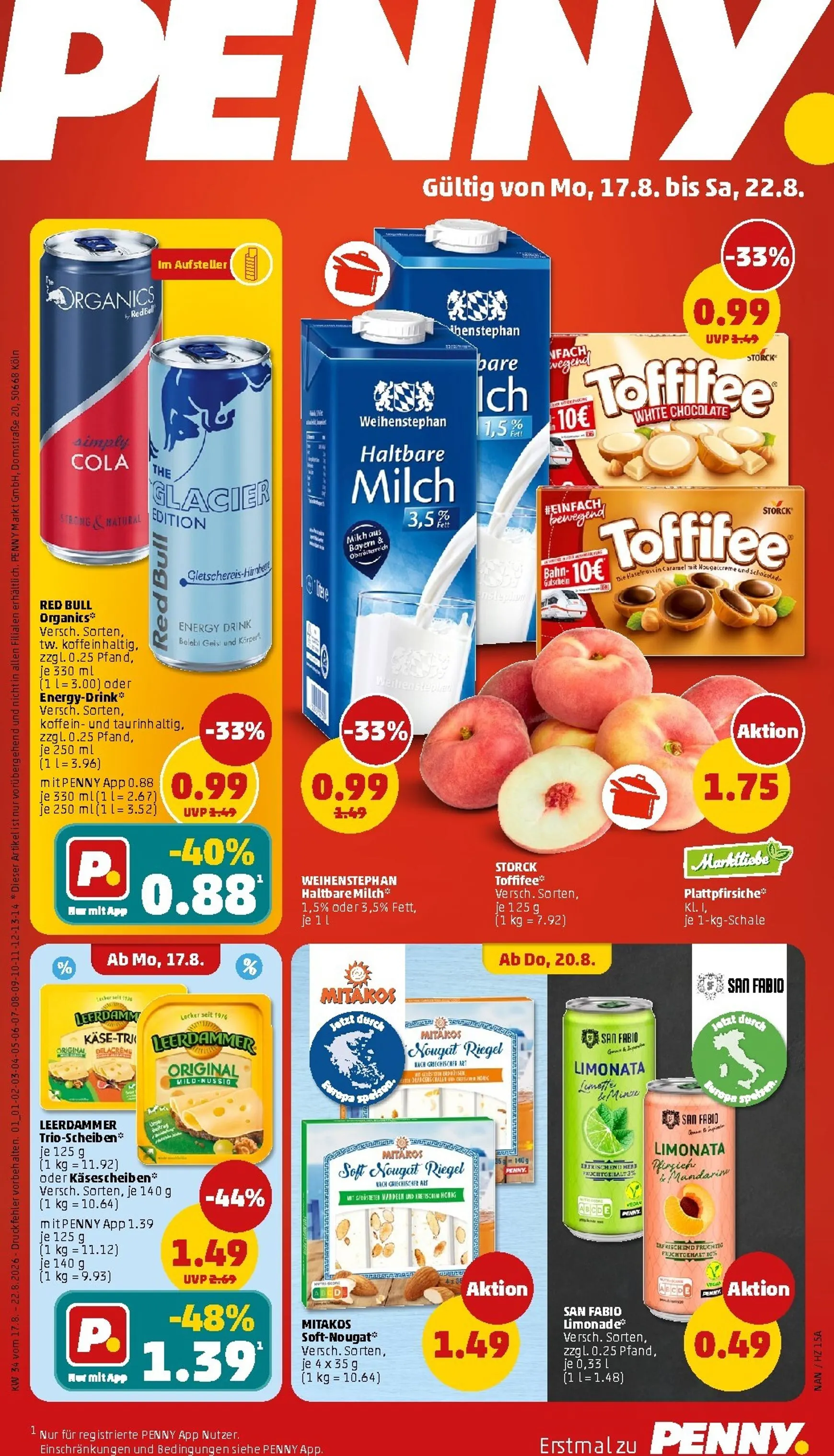 PENNY Prospekt nächste Woche – von Montag 17.08.2026 bis Samstag 22.08.2026 von 17. August bis 22. August 2026 - Prospekt seite 1