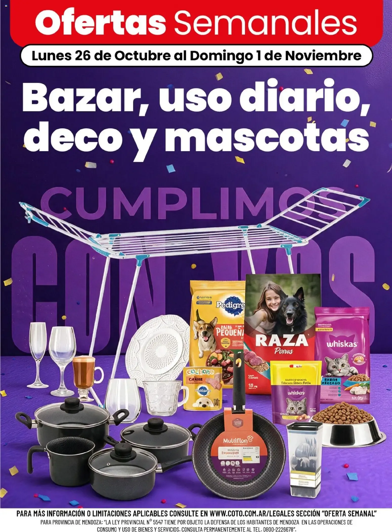 Ofertas de Coto - Bazar, uso diario, deco y mascotas || del 26/10/2026 - 01/11/2026 || Descuentos 26 de octubre al 1 de noviembre 2026 - Página 1 del catálogo