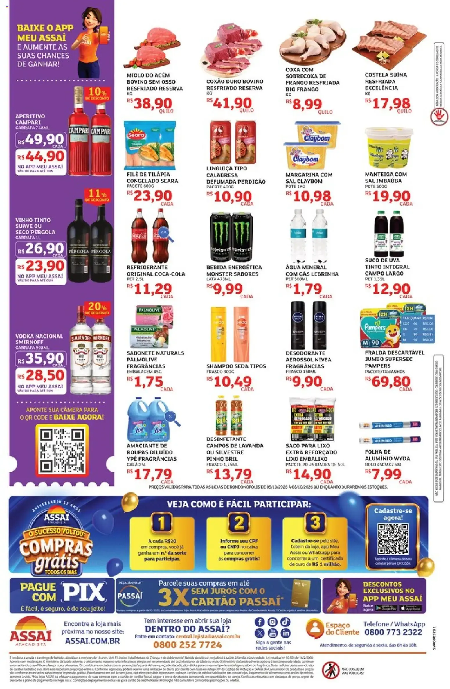 Encarte de Assaí Atacadista - Aniversário 52 Anos: Compras Grátis 5 de outubro até 8 de outubro 2026 - Pagina 2