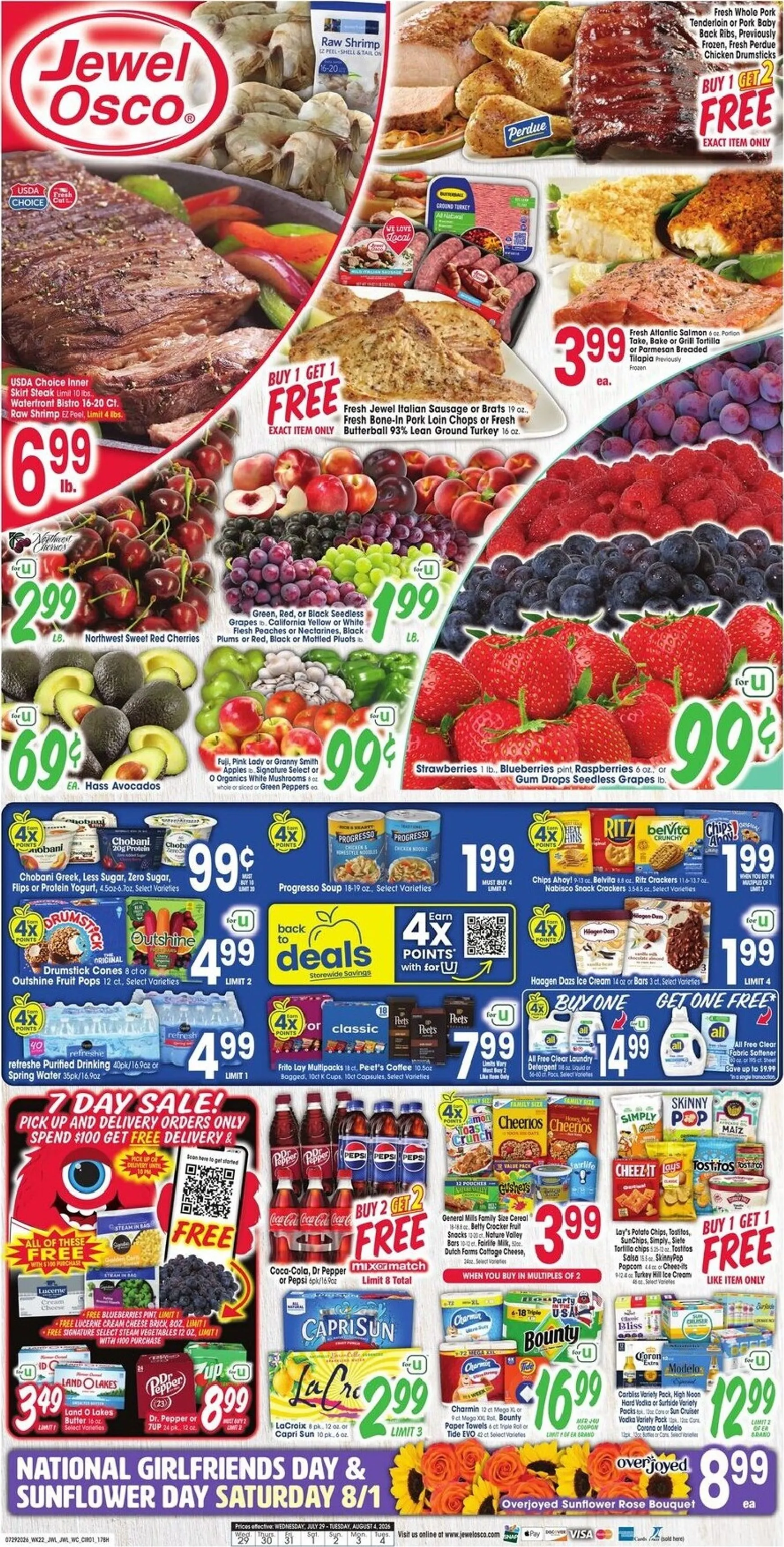 Current Jewel-Osco leaflet valid from Wednesday 07/29/2026 to Tuesday 08/04/2026