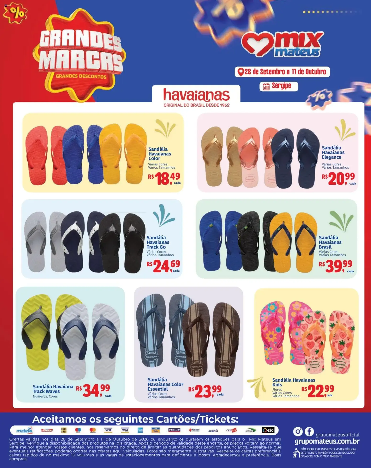 Encarte de Mateus ofertas Havaianas de 28/09/2026 | Promoções Online 28 de setembro até 11 de outubro 2026 - Pagina 1